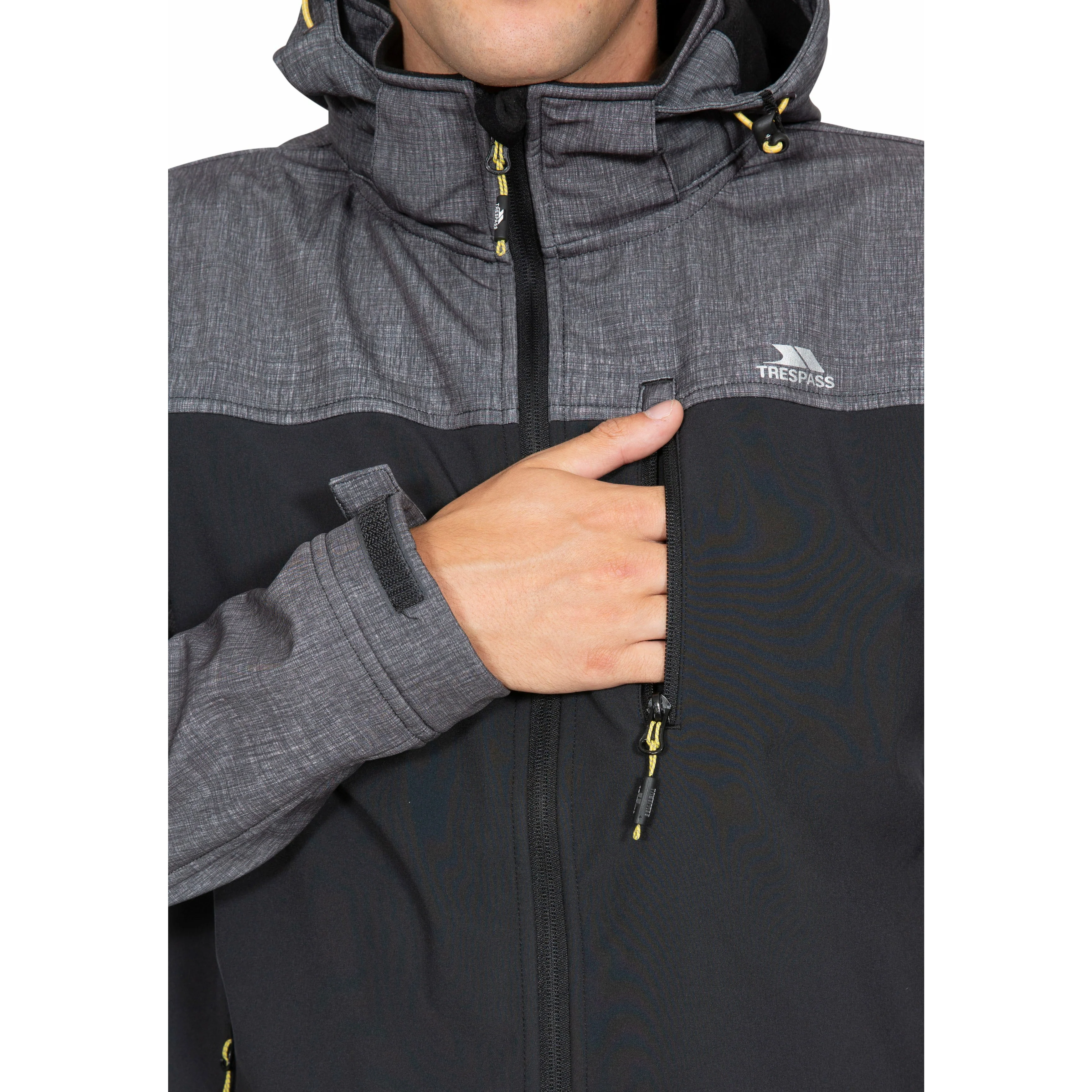 Abbott Men's Breathable Softshell Jacket in Dark Grey Marl - Image 3