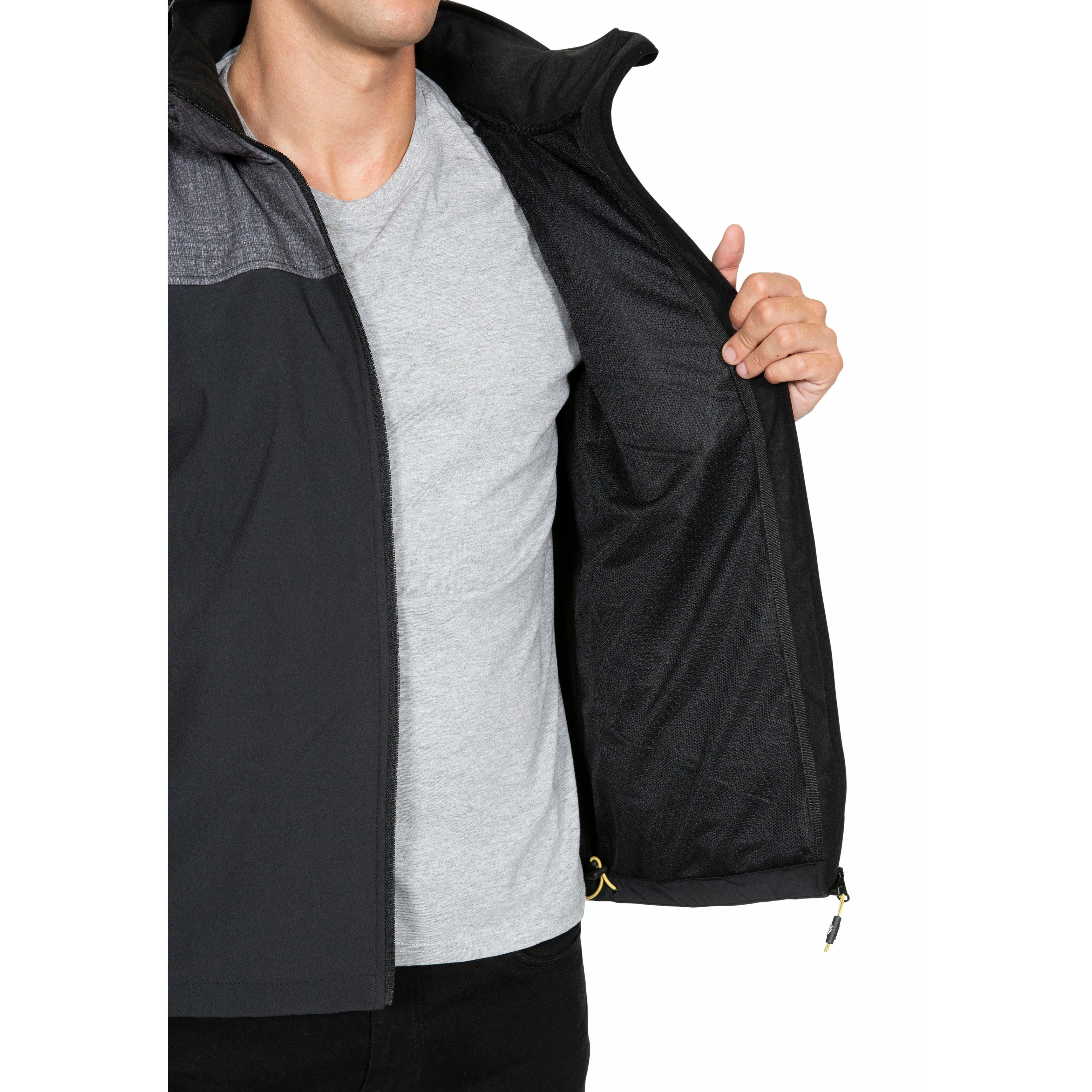 Abbott Men's Breathable Softshell Jacket in Dark Grey Marl - Image 7