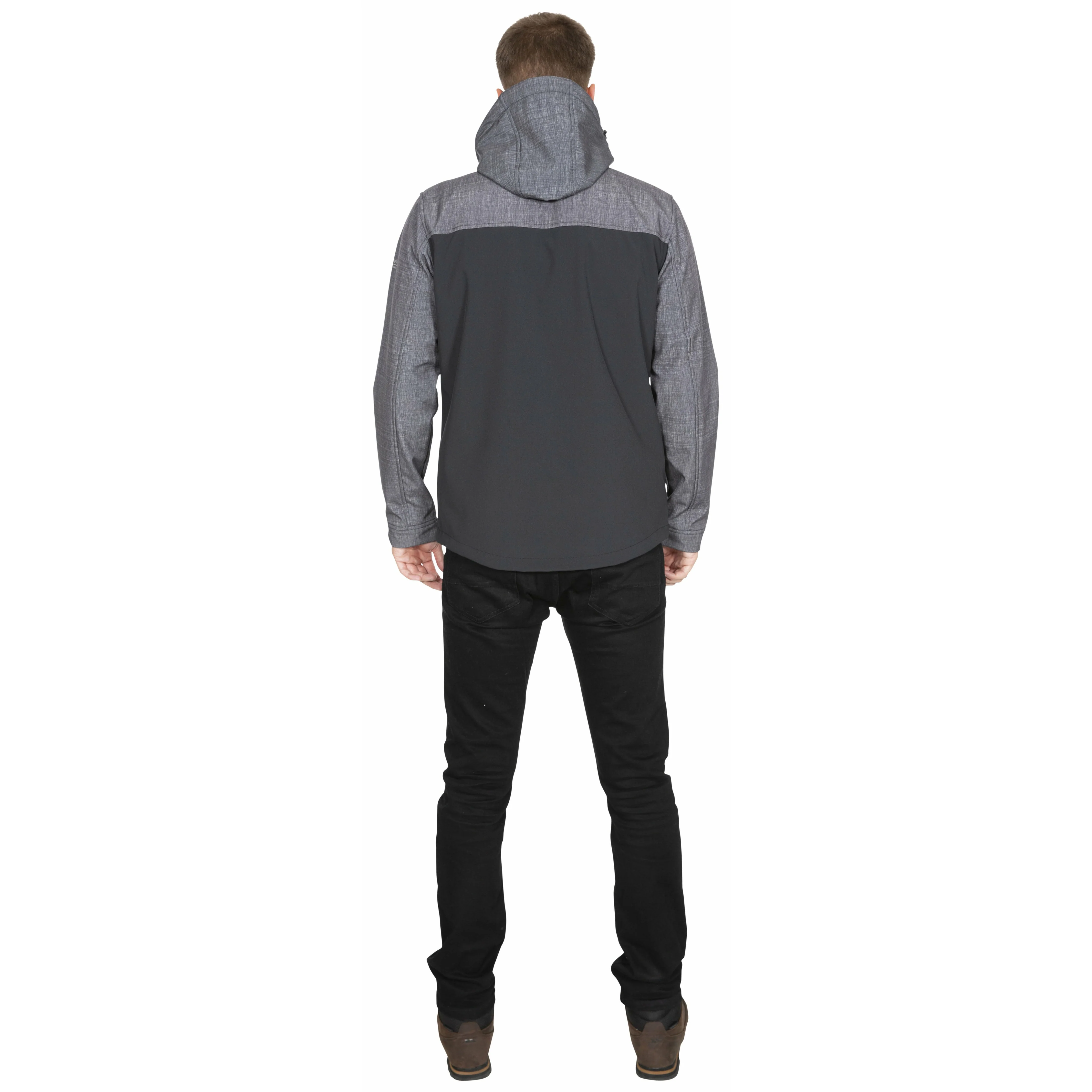 Abbott Men's Breathable Softshell Jacket in Dark Grey Marl - Image 8