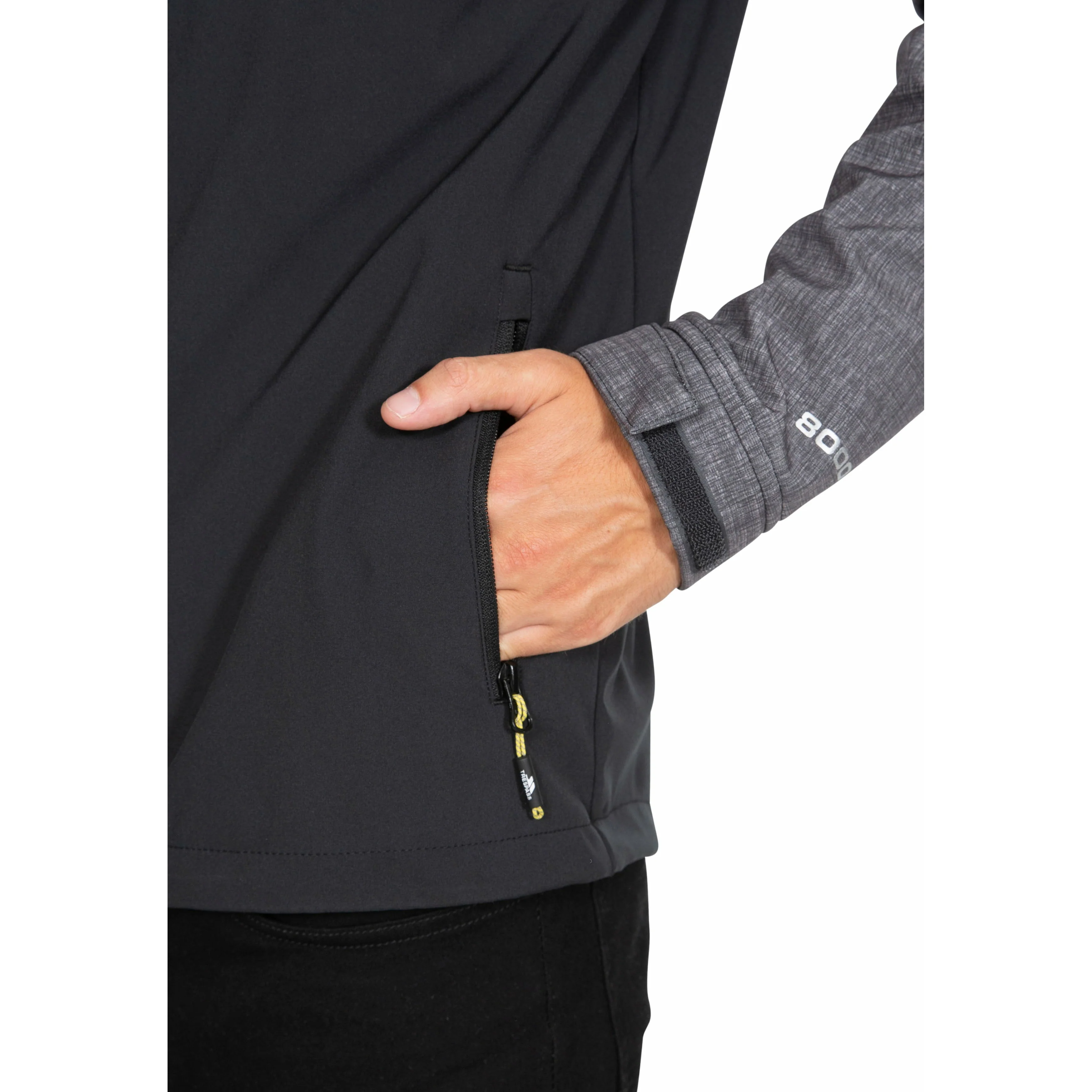 Abbott Men's Breathable Softshell Jacket in Dark Grey Marl - Image 9