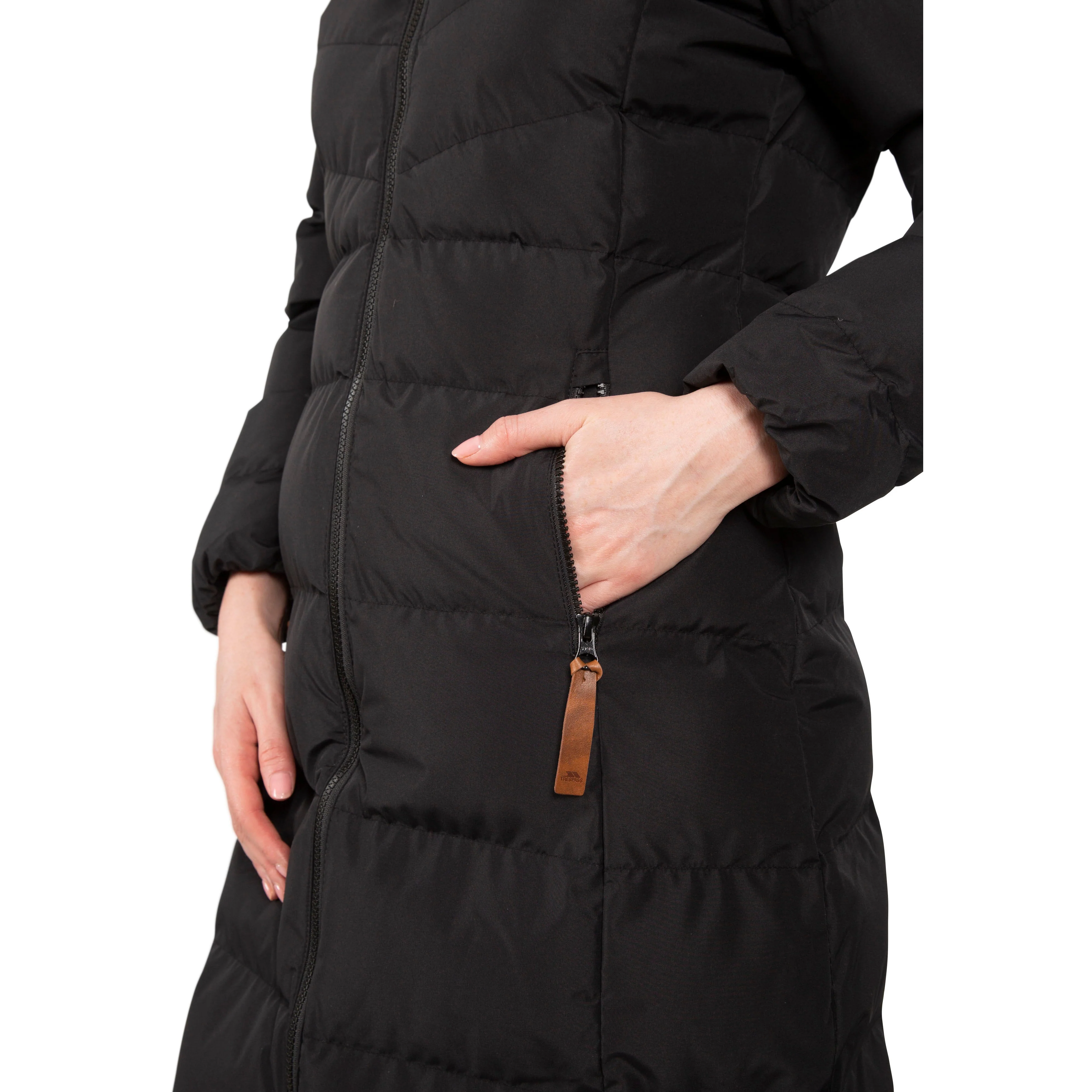 Audrey Women's Padded Long Length Jacket in Black - Image 4
