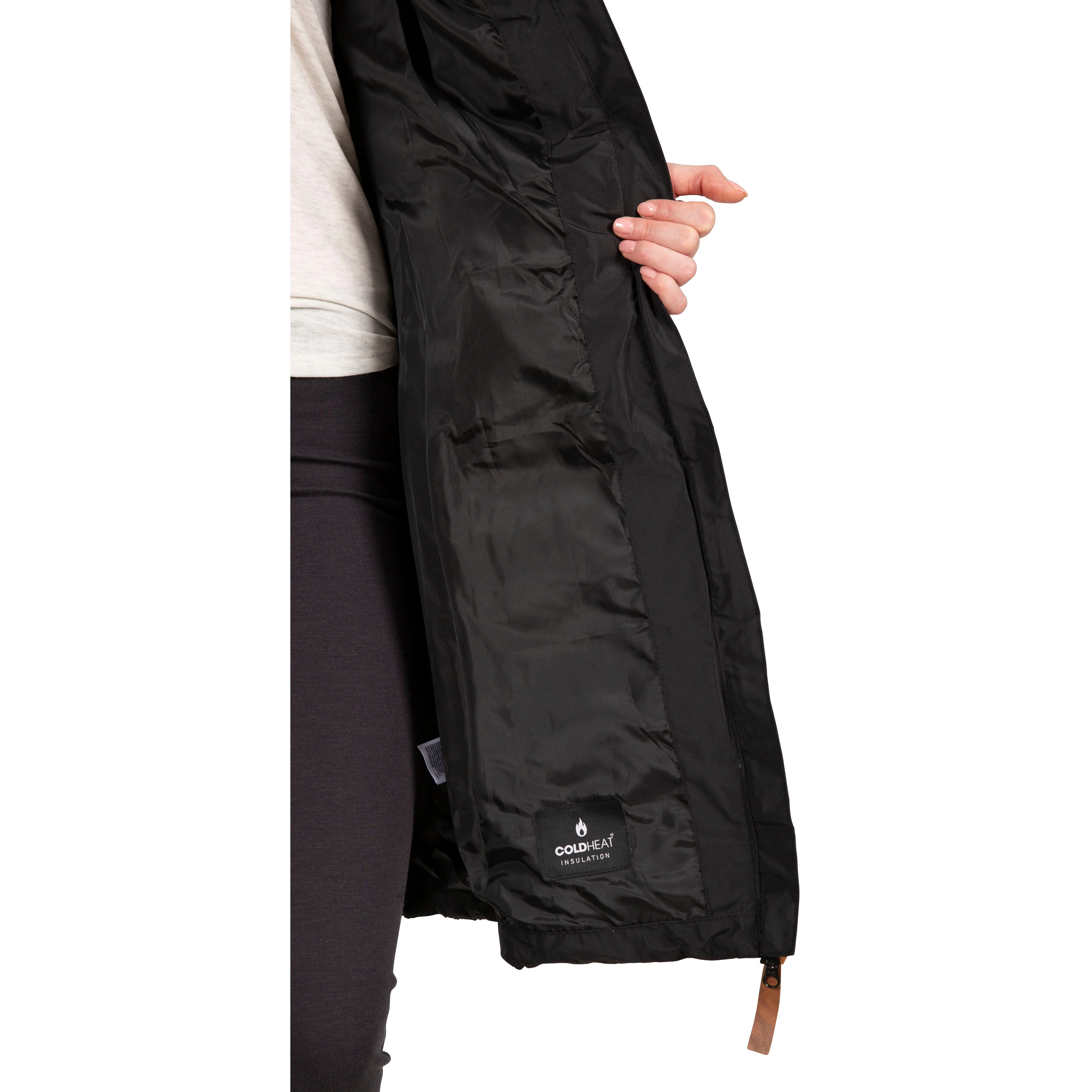 Audrey Women's Padded Long Length Jacket in Black - Image 5