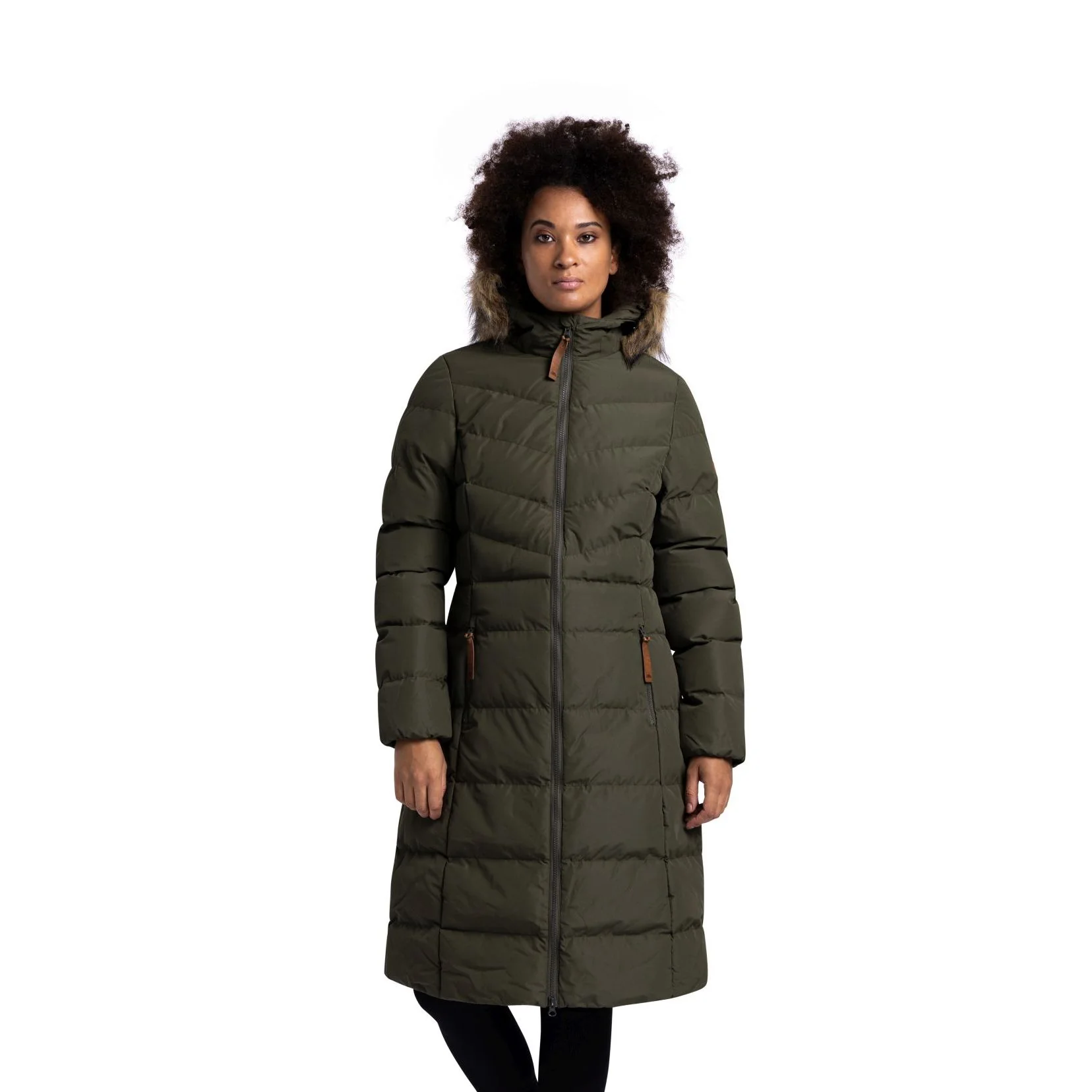 Audrey Women's Padded Long Length Jacket in Dark Vine - Image 3