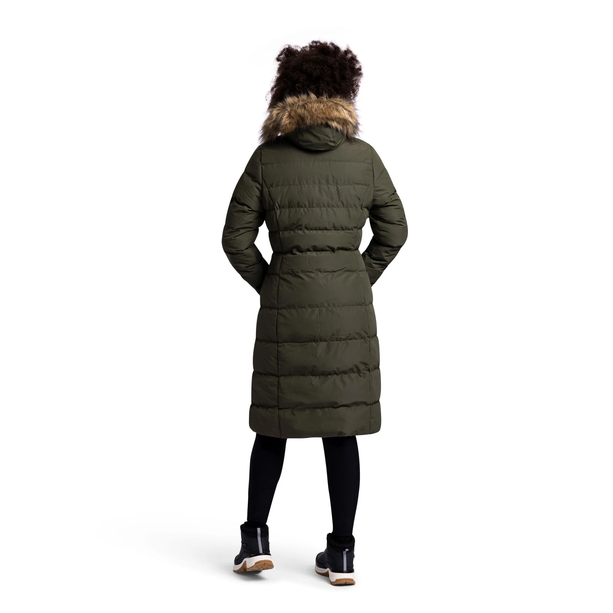 Audrey Women's Padded Long Length Jacket in Dark Vine - Image 6