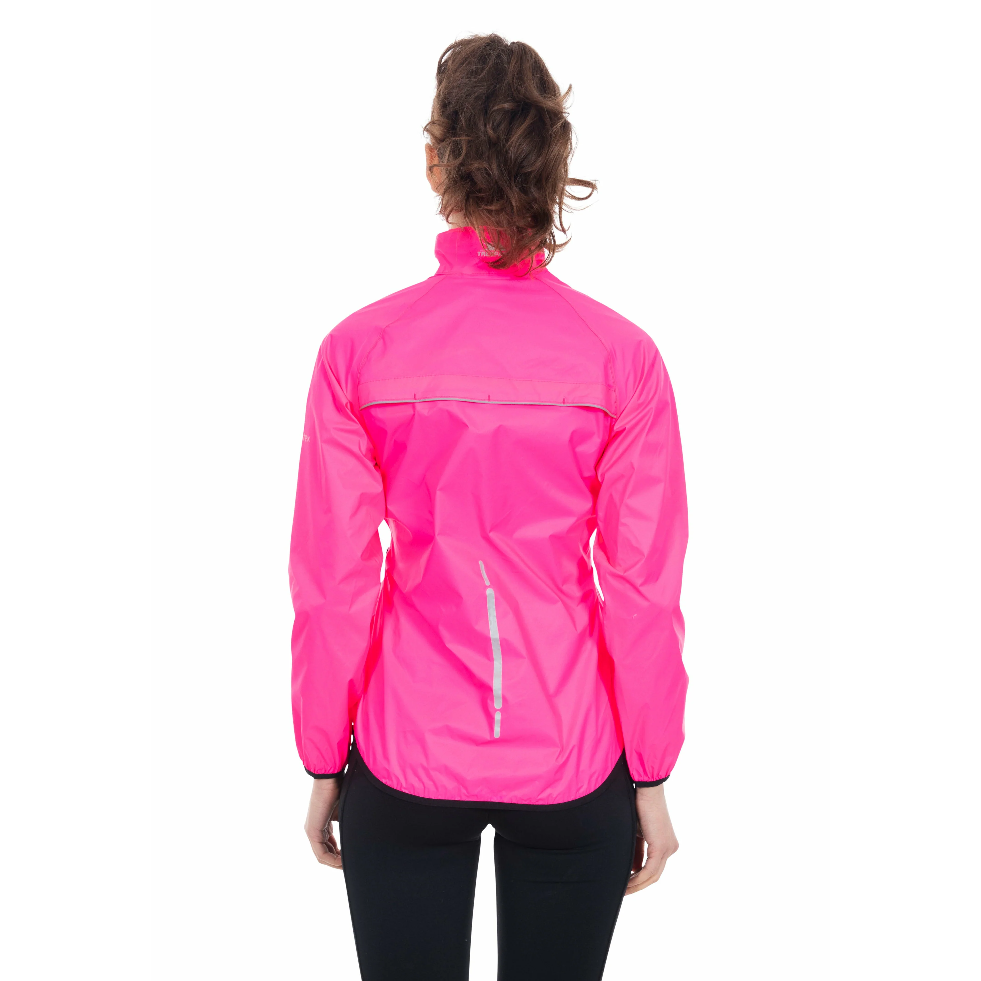 Beaming Womens Waterproof Packaway Jacket in High Vis Pink - Image 5