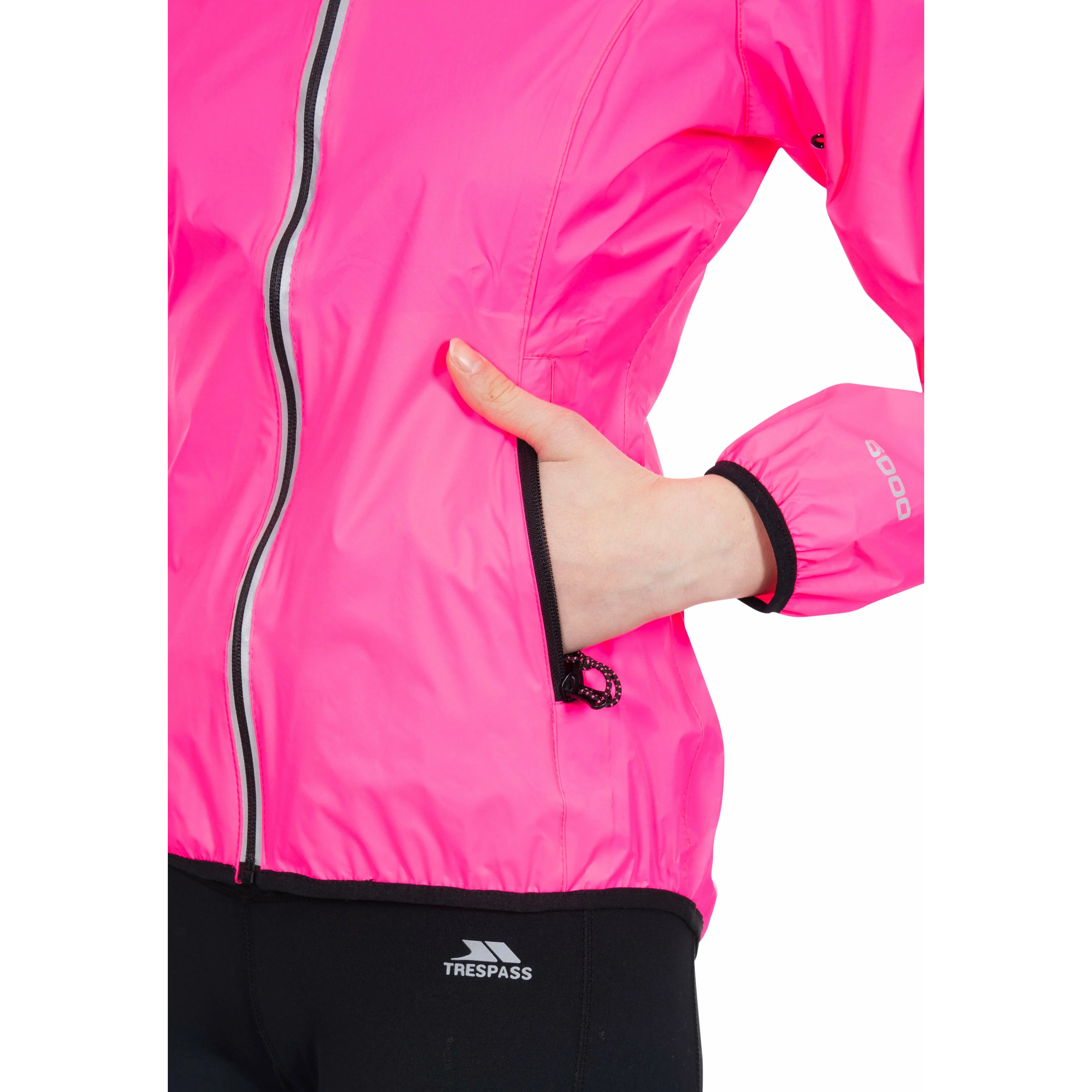Beaming Womens Waterproof Packaway Jacket in High Vis Pink - Image 7