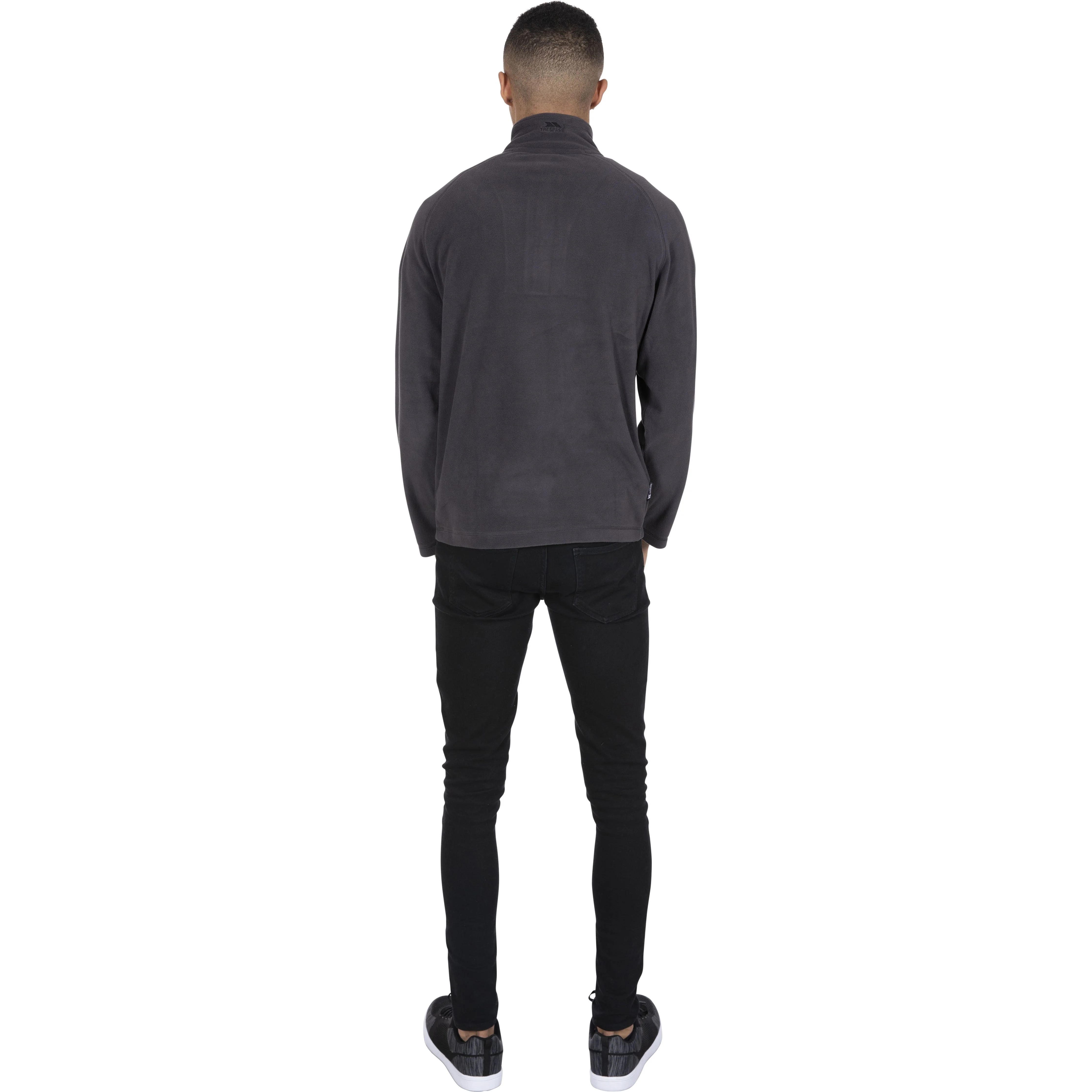 Blackford - Mens Half Zip Microfleece - Dark Grey - Image 3