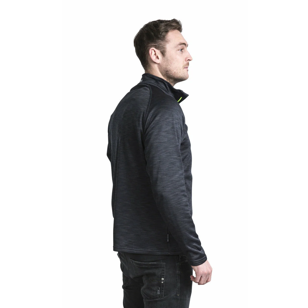Collins Mens Half Zip Fleece Jumper in Black Marl - Image 3