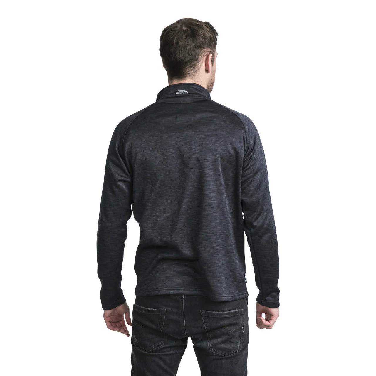 Collins Mens Half Zip Fleece Jumper in Black Marl - Image 5