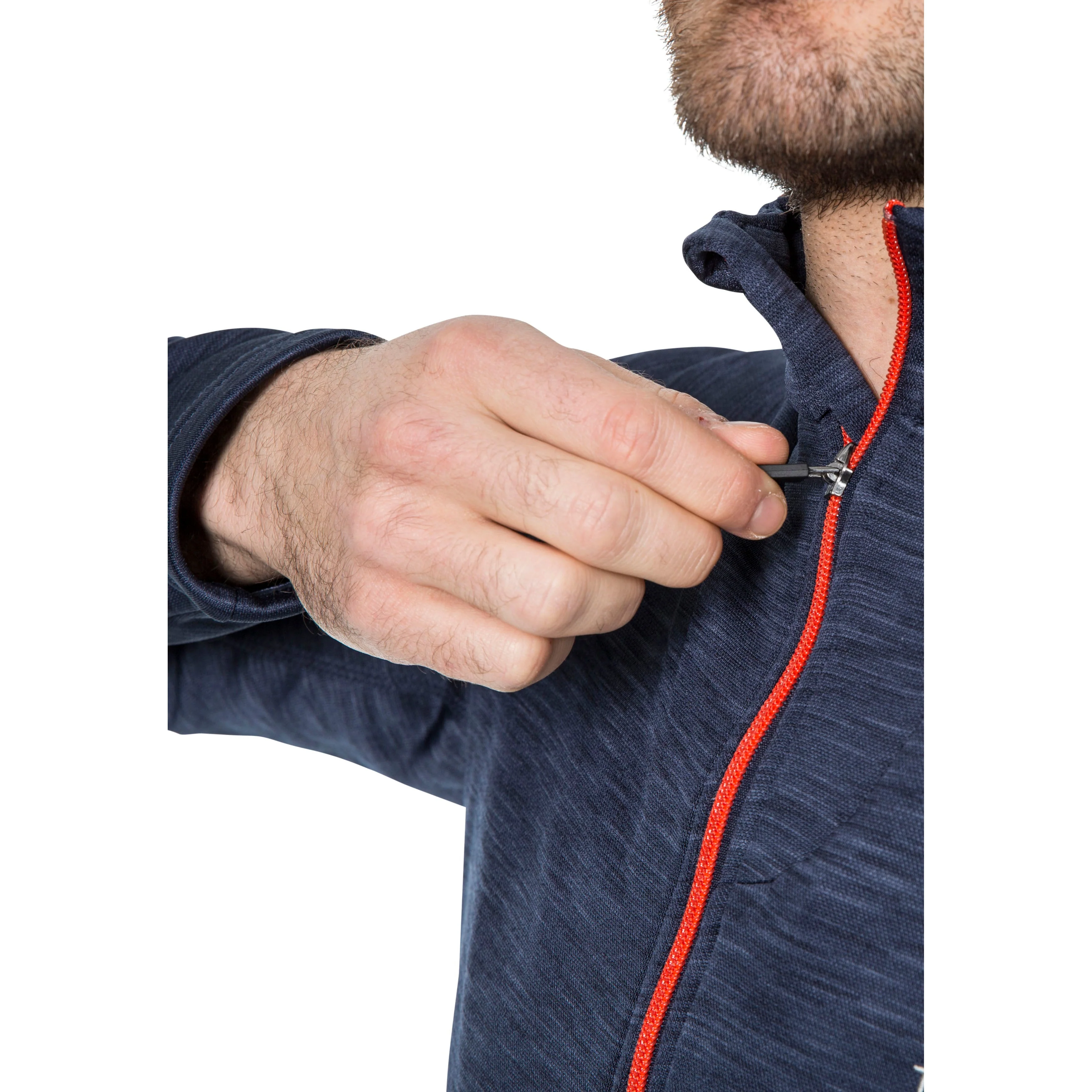 Collins Mens Half Zip Fleece Jumper in Navy Marl - Image 6