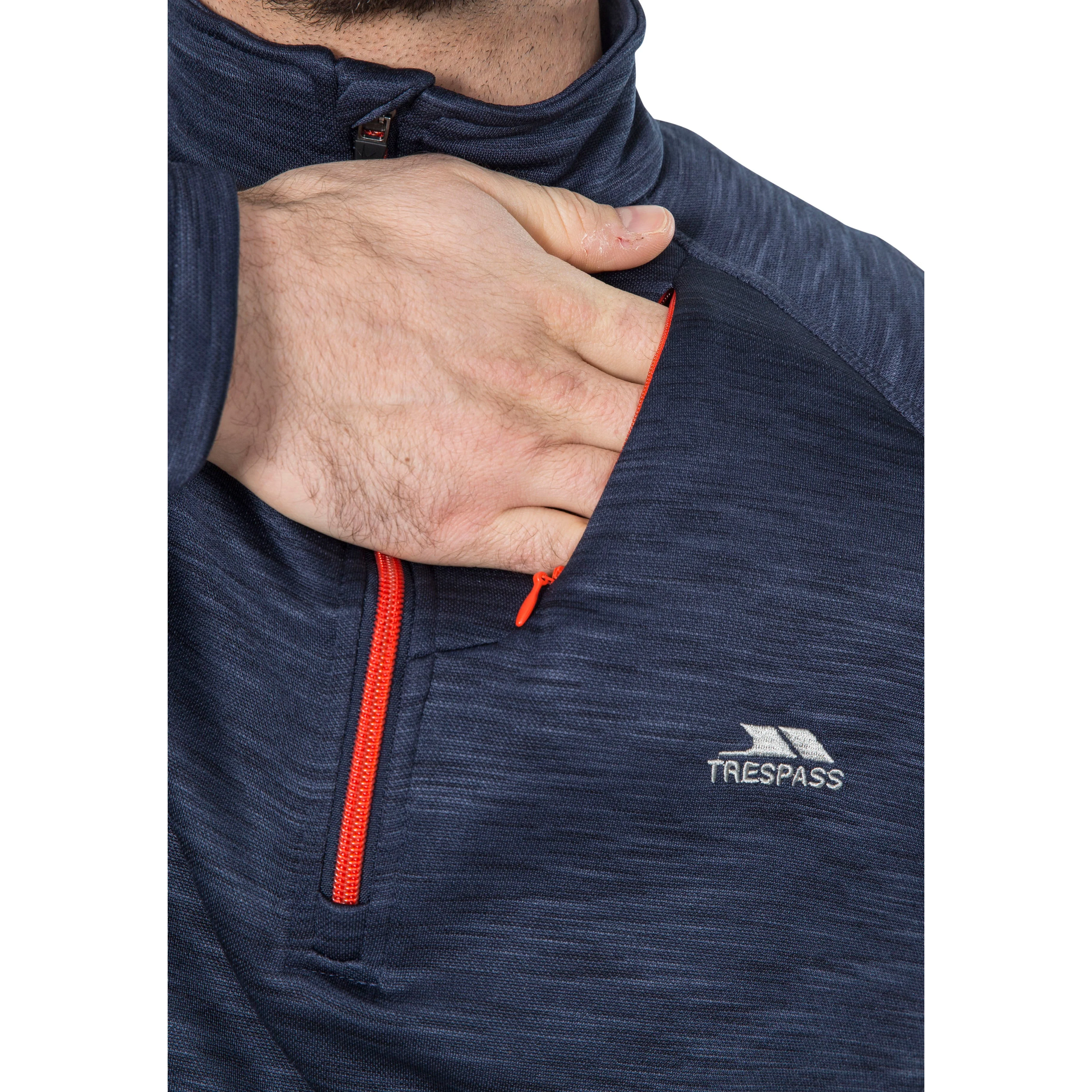 Collins Mens Half Zip Fleece Jumper in Navy Marl - Image 7