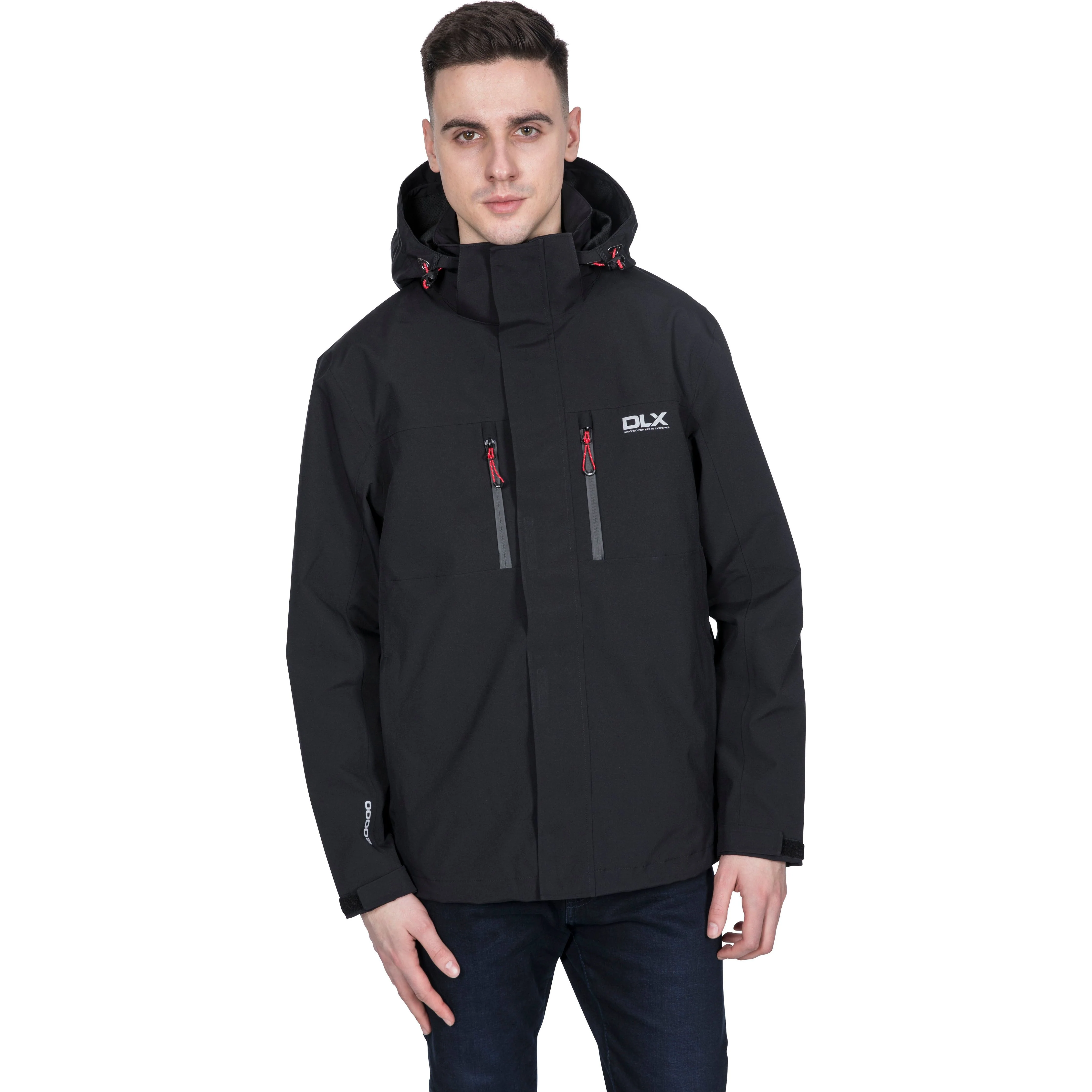 Oswalt Mens DLX Unpadded Waterproof Jacket - Black - Image 4