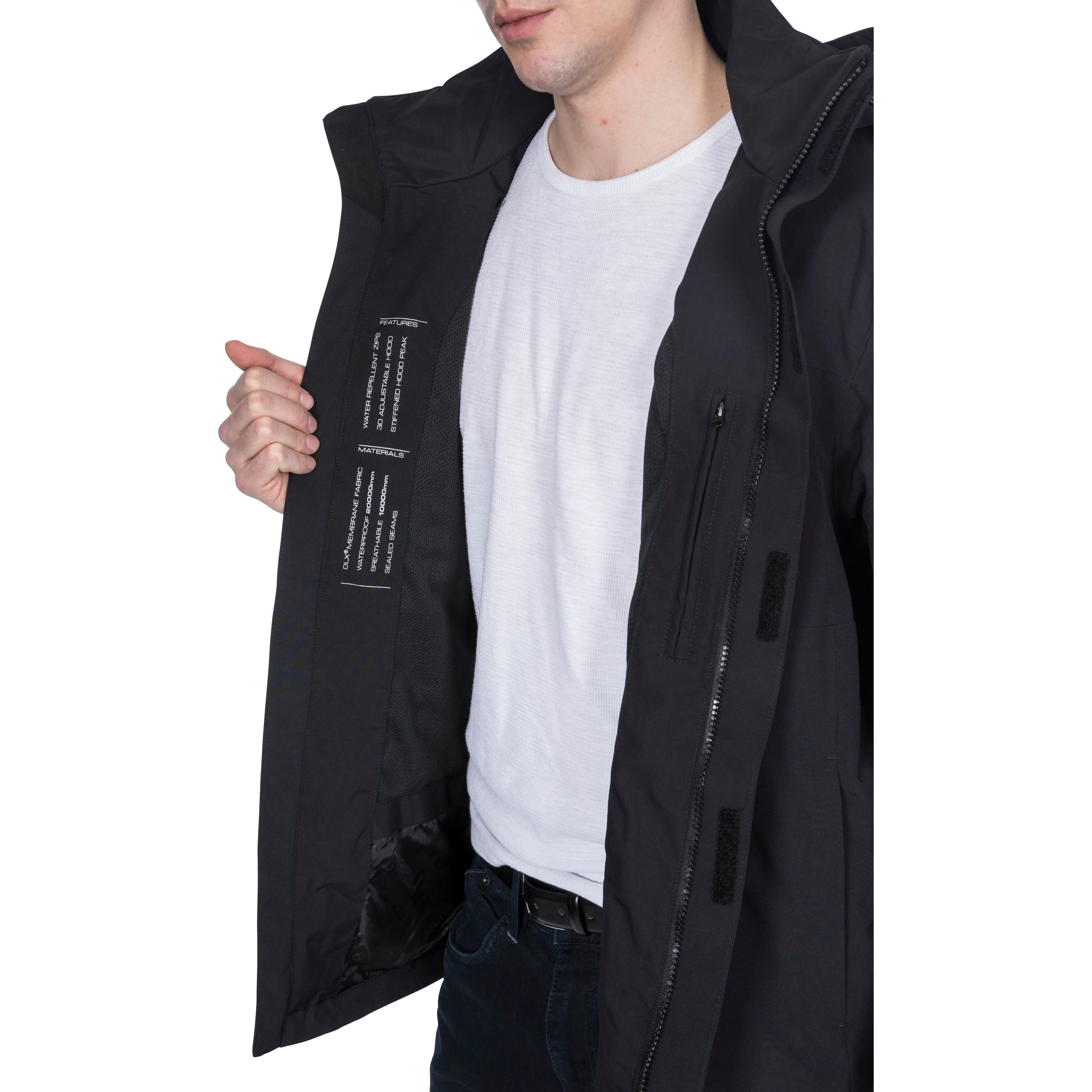 Oswalt Mens DLX Unpadded Waterproof Jacket - Black - Image 5