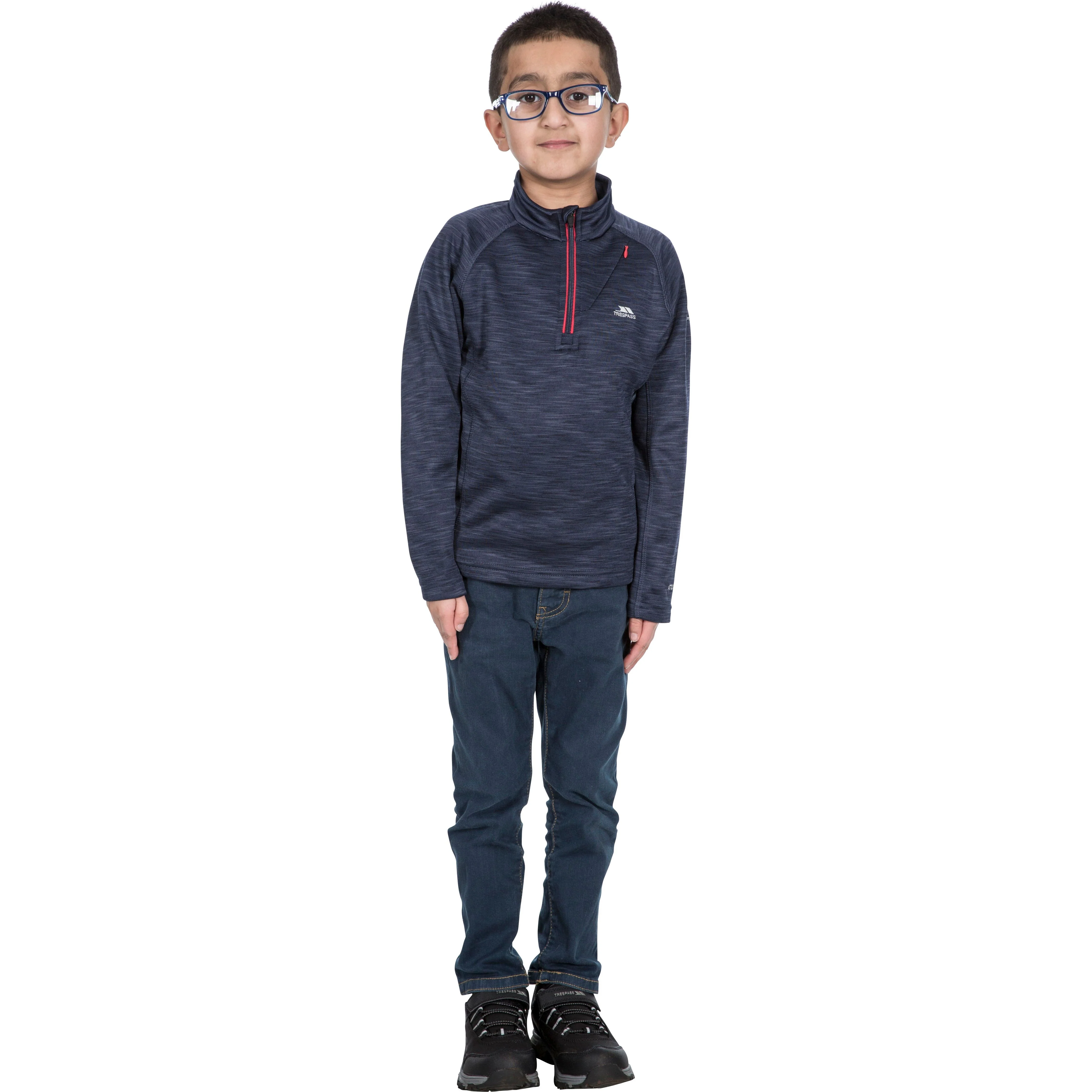 Edvin Boys' Fleece Jumper in Navy Marl - Image 8