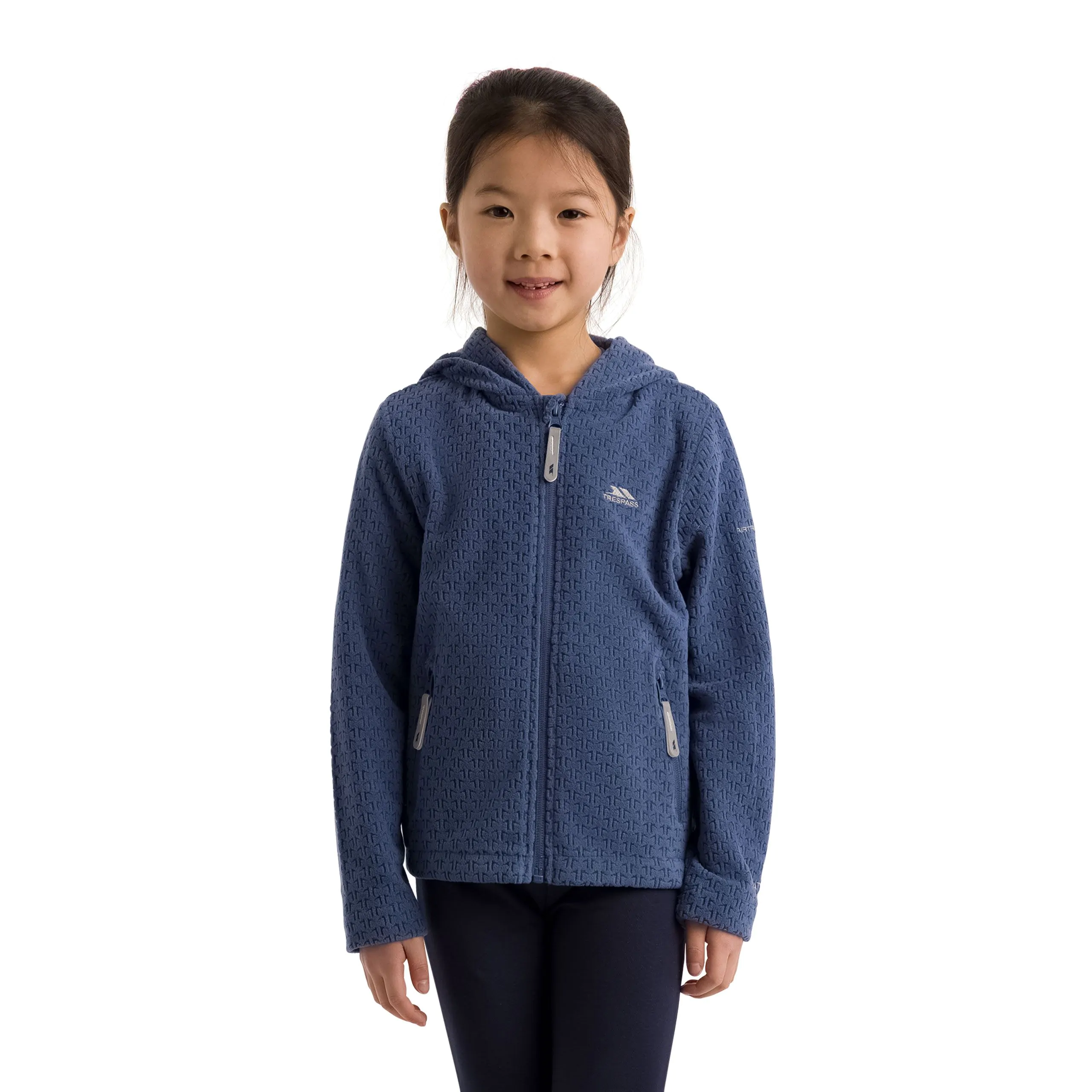 Everild Unisex Kids Full Zip Fleece in Bluetone - Image 4