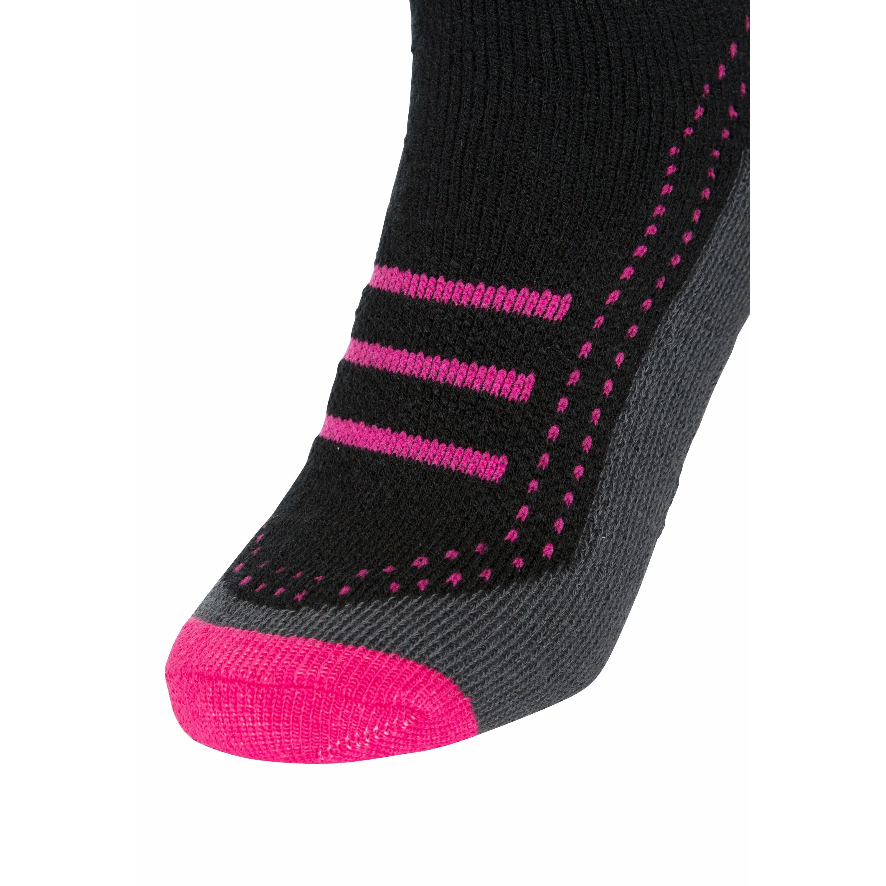 Janus 2 Women's Ski Socks - 2 Pack in Pink / Black - Image 4