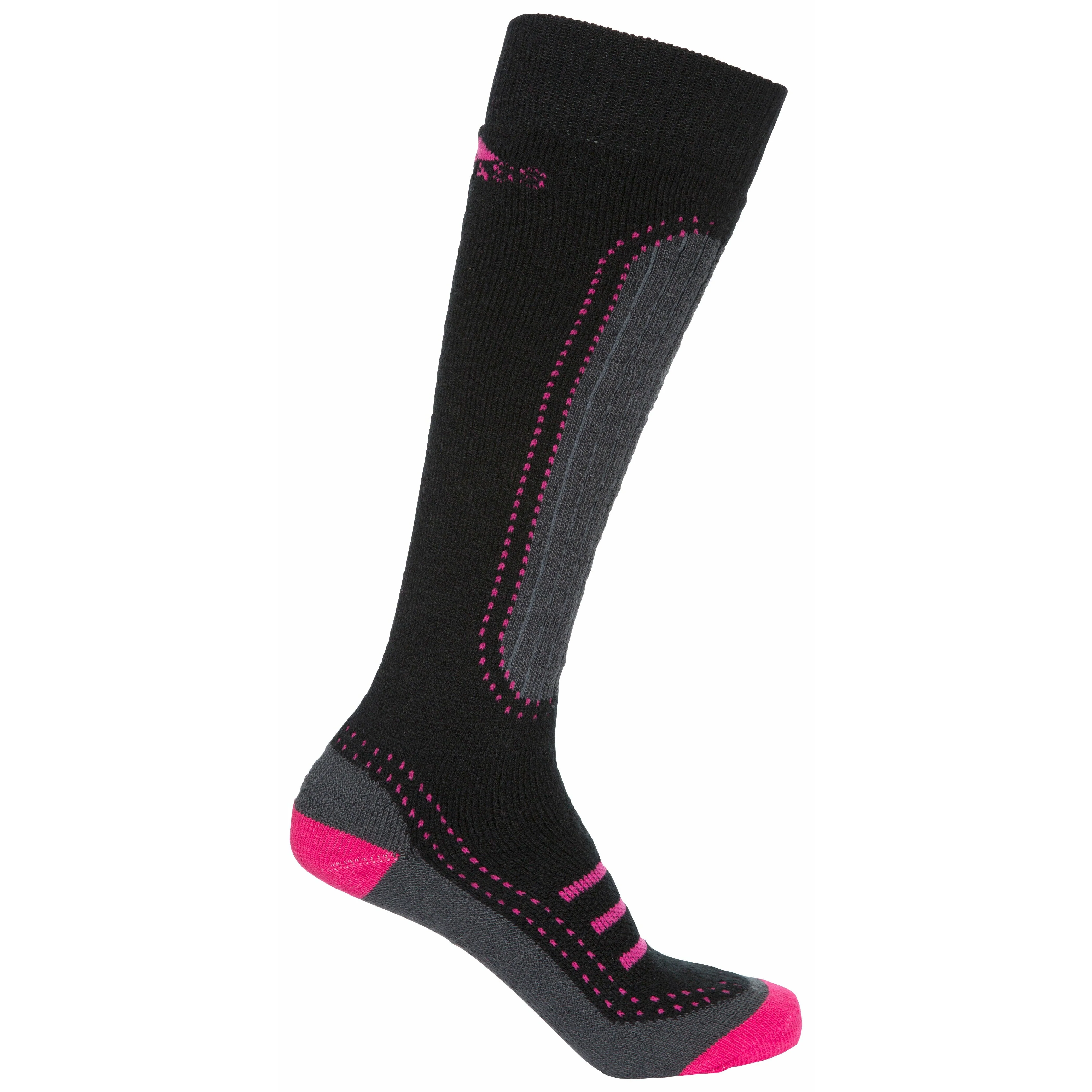 Janus 2 Women's Ski Socks - 2 Pack in Pink / Black - Image 5
