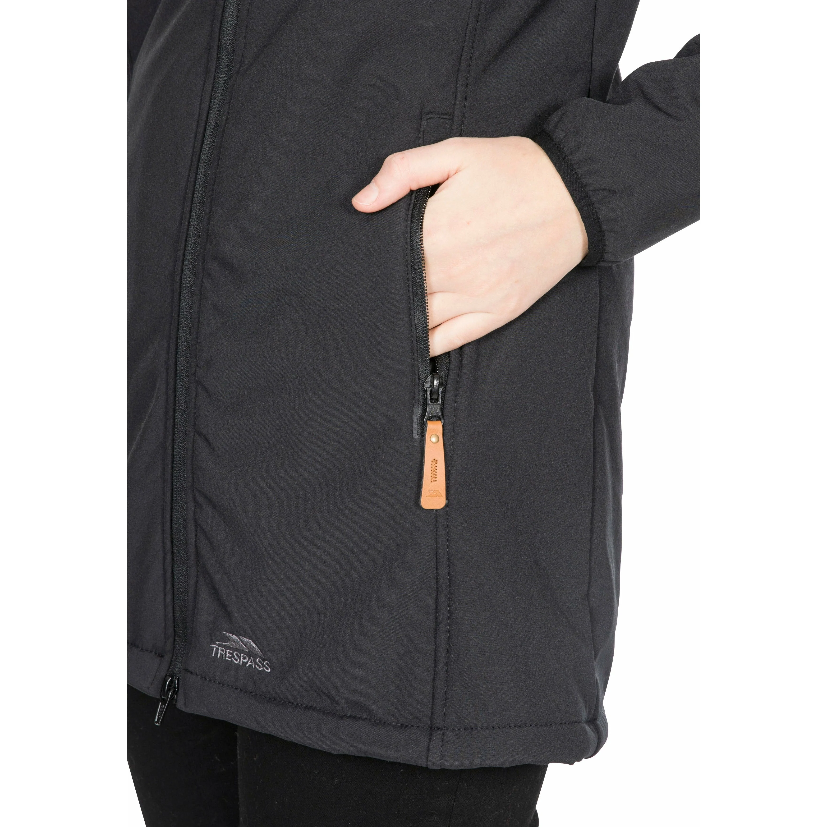 Kristen Women's Longer Length Softshell Jacket in Black - Image 14