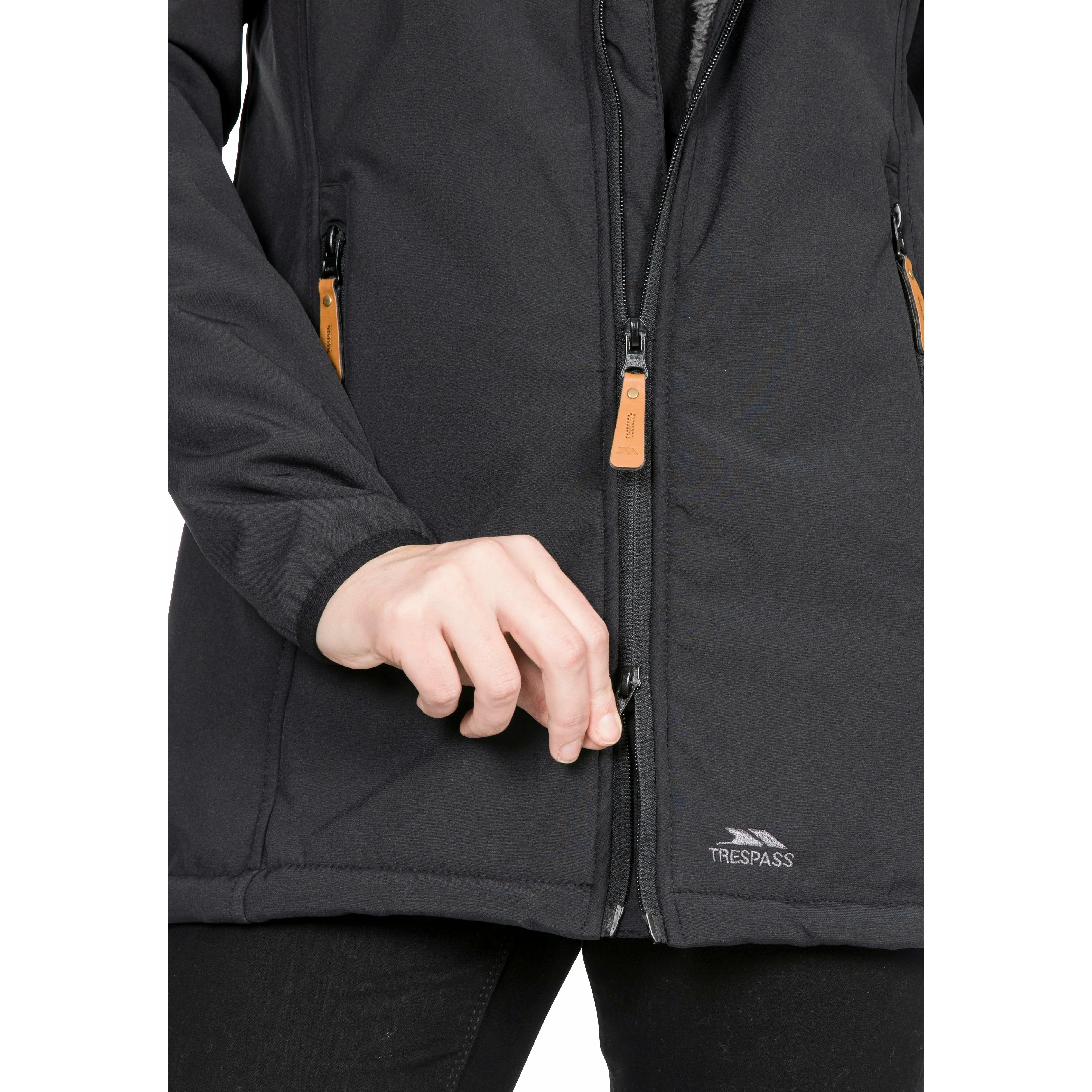 Kristen Women's Longer Length Softshell Jacket in Black - Image 15