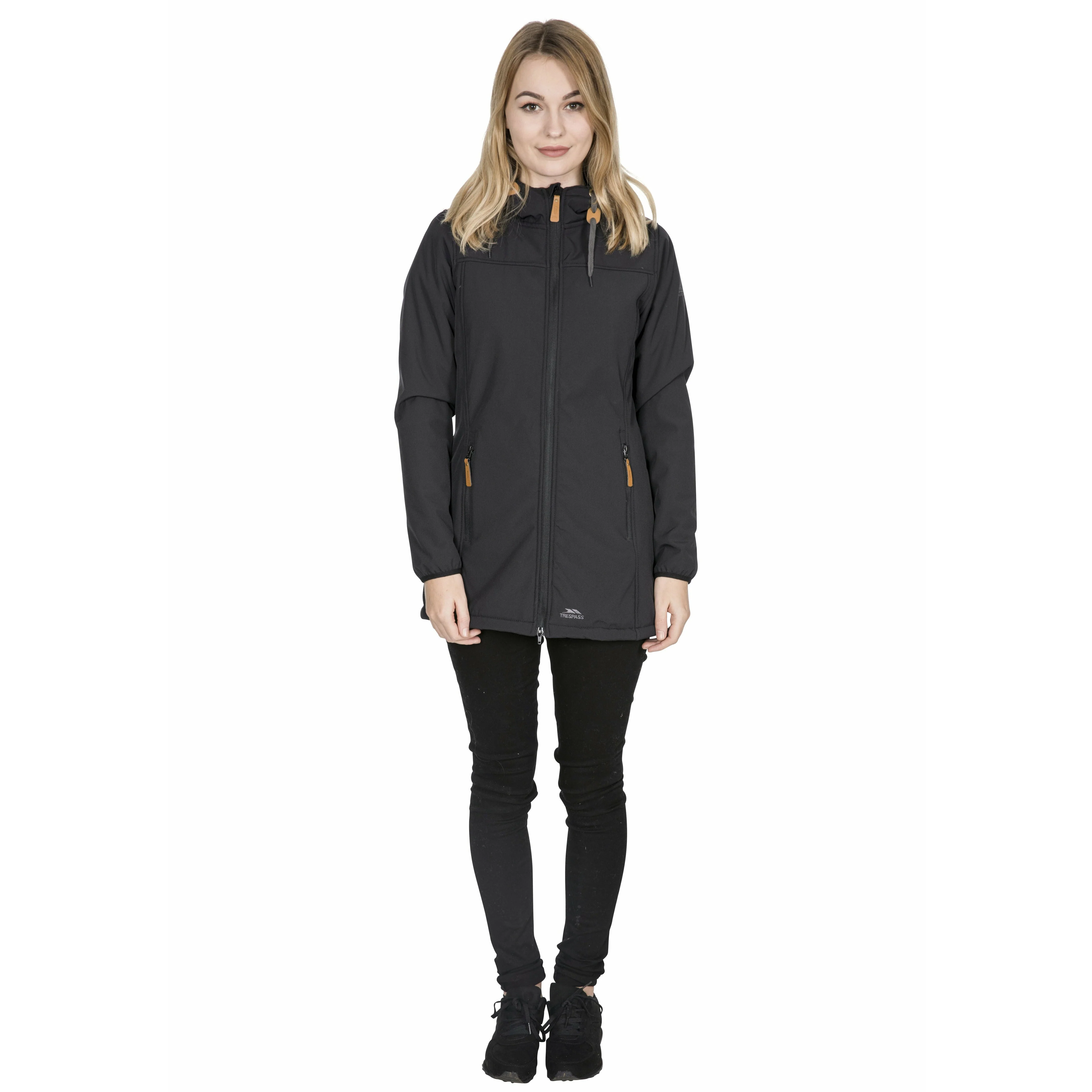 Kristen Women's Longer Length Softshell Jacket in Black - Image 16