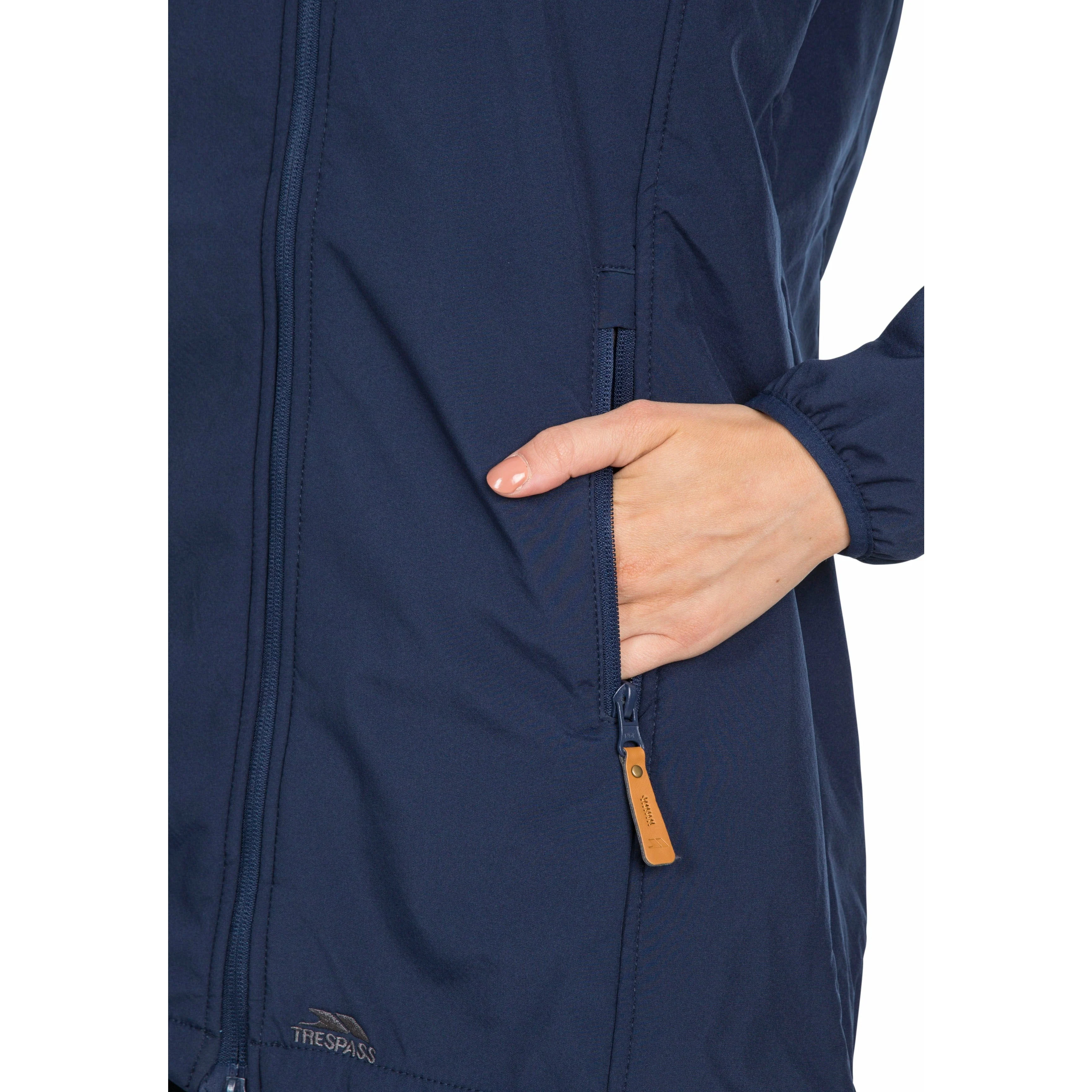 Kristen Women's Longer Length Softshell Jacket in Navy - Image 10