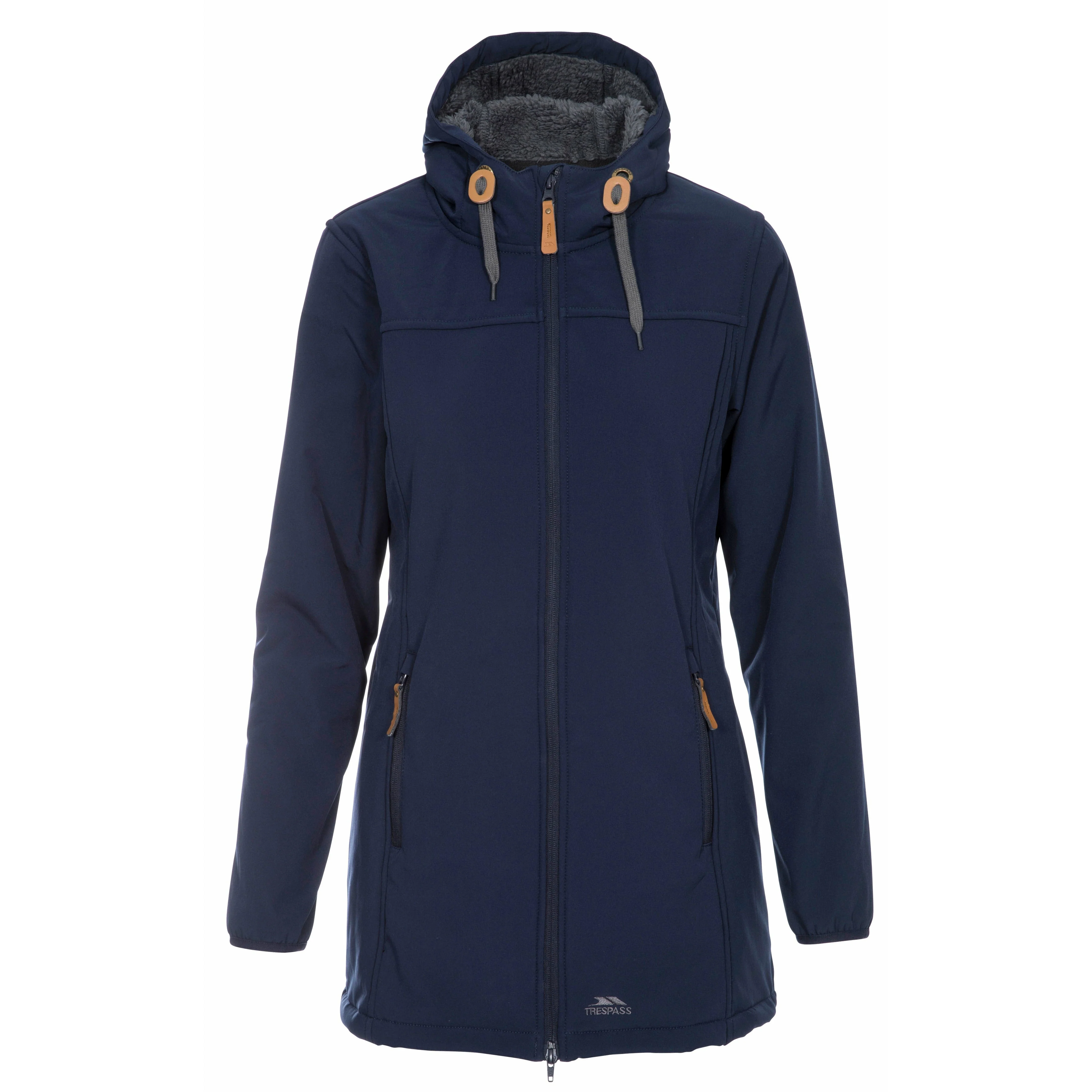 Kristen Women's Longer Length Softshell Jacket in Navy - Image 4