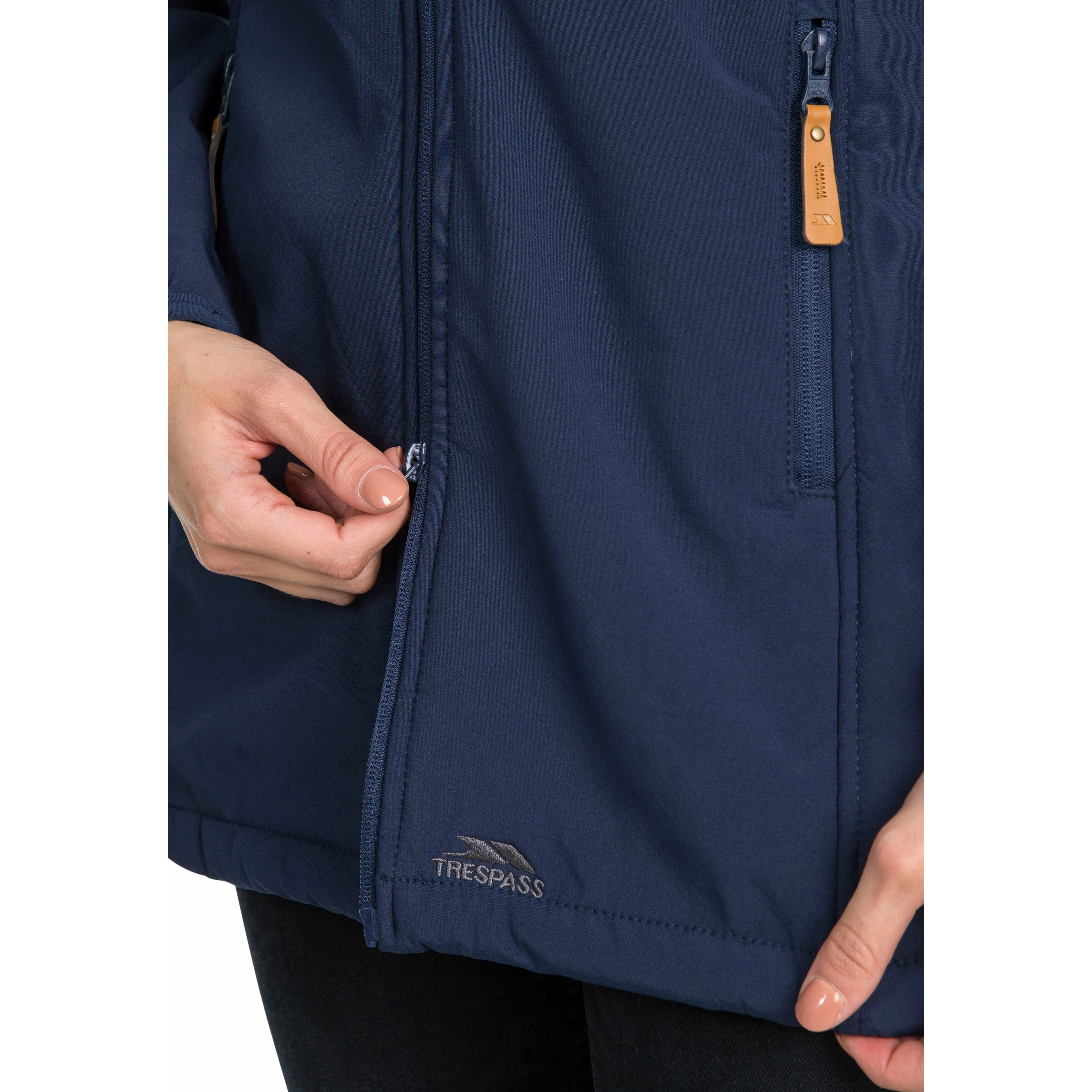 Kristen Women's Longer Length Softshell Jacket in Navy - Image 8