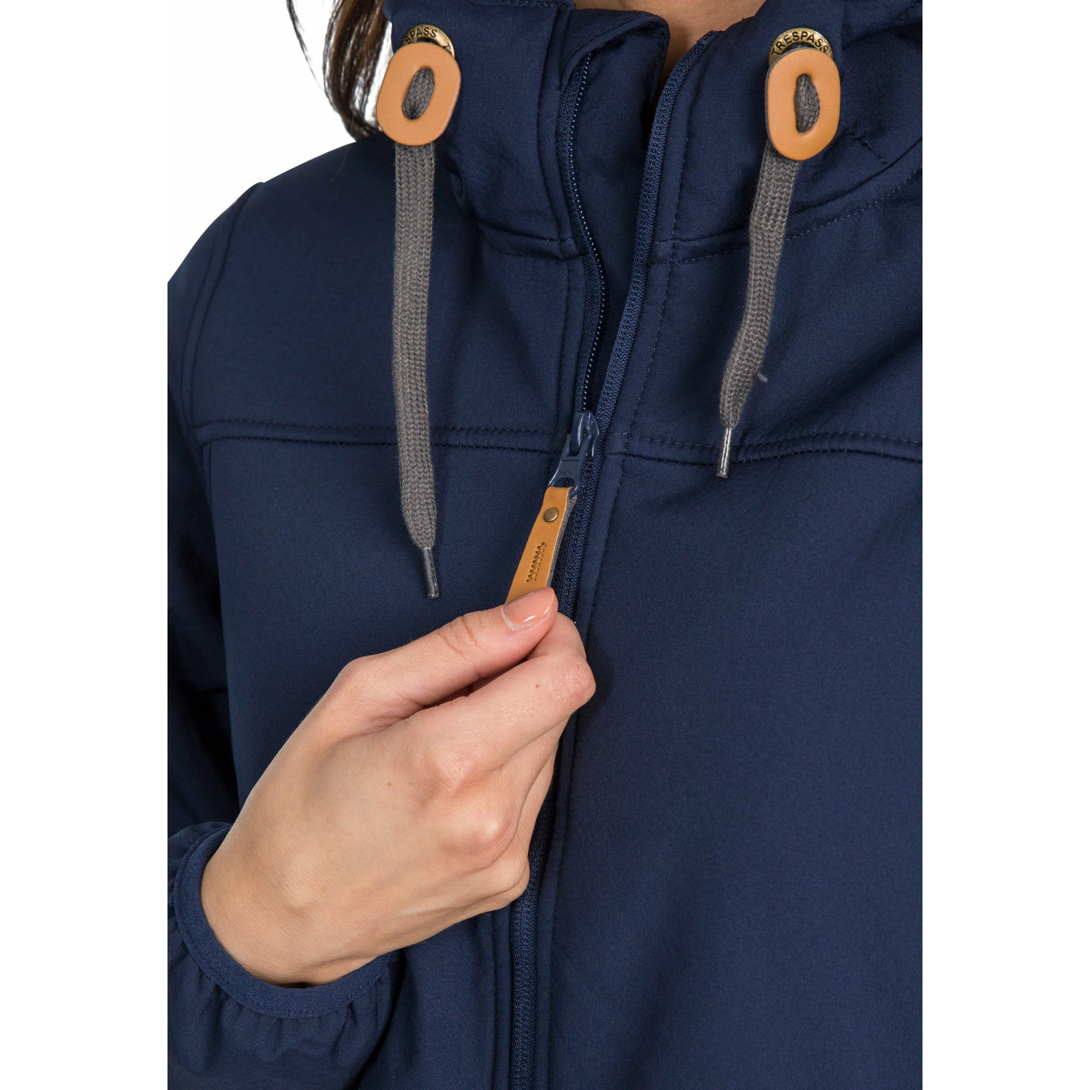 Kristen Women's Longer Length Softshell Jacket in Navy - Image 9