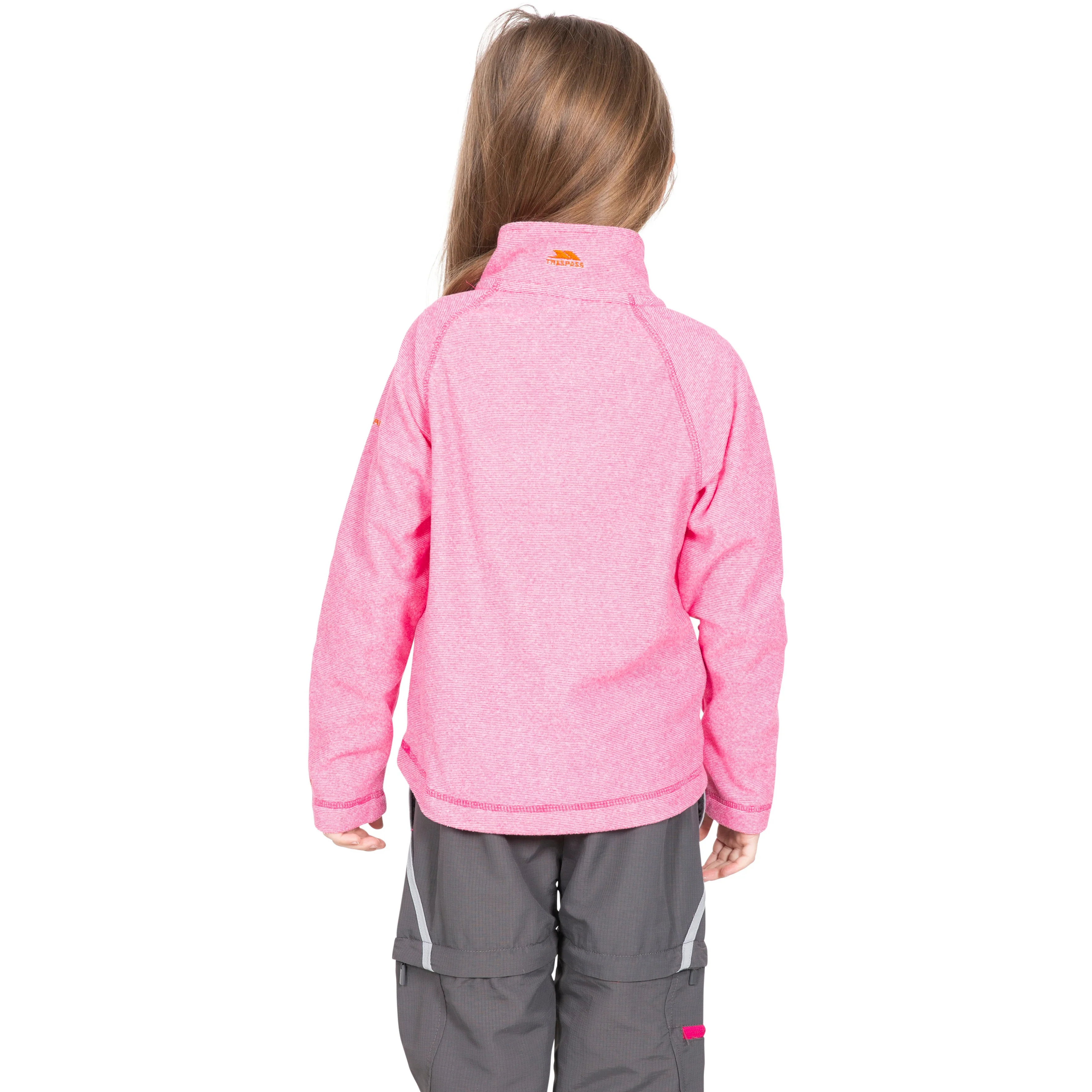 Meadows Girls' 1/2 Zip Fleece Jumper in Pink Lady - Image 3