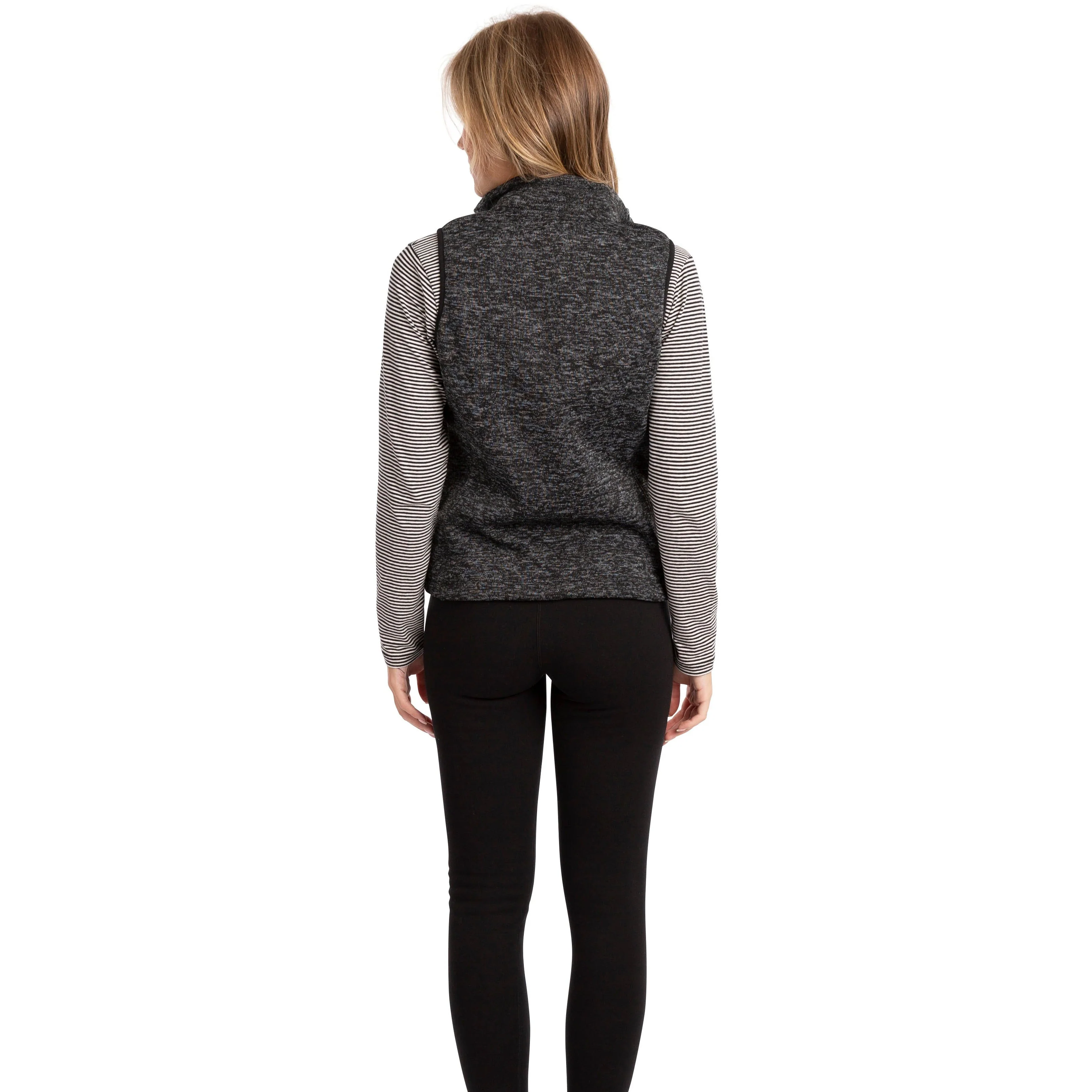 Mildred Women's Casual Fleece Gilet in Black Marl - Image 5