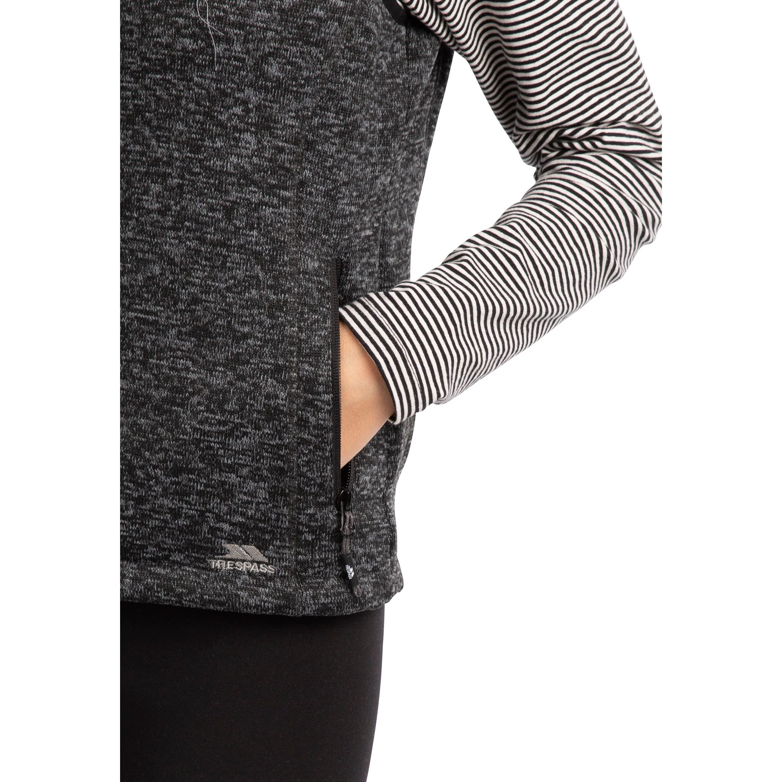 Mildred Women's Casual Fleece Gilet in Black Marl - Image 6