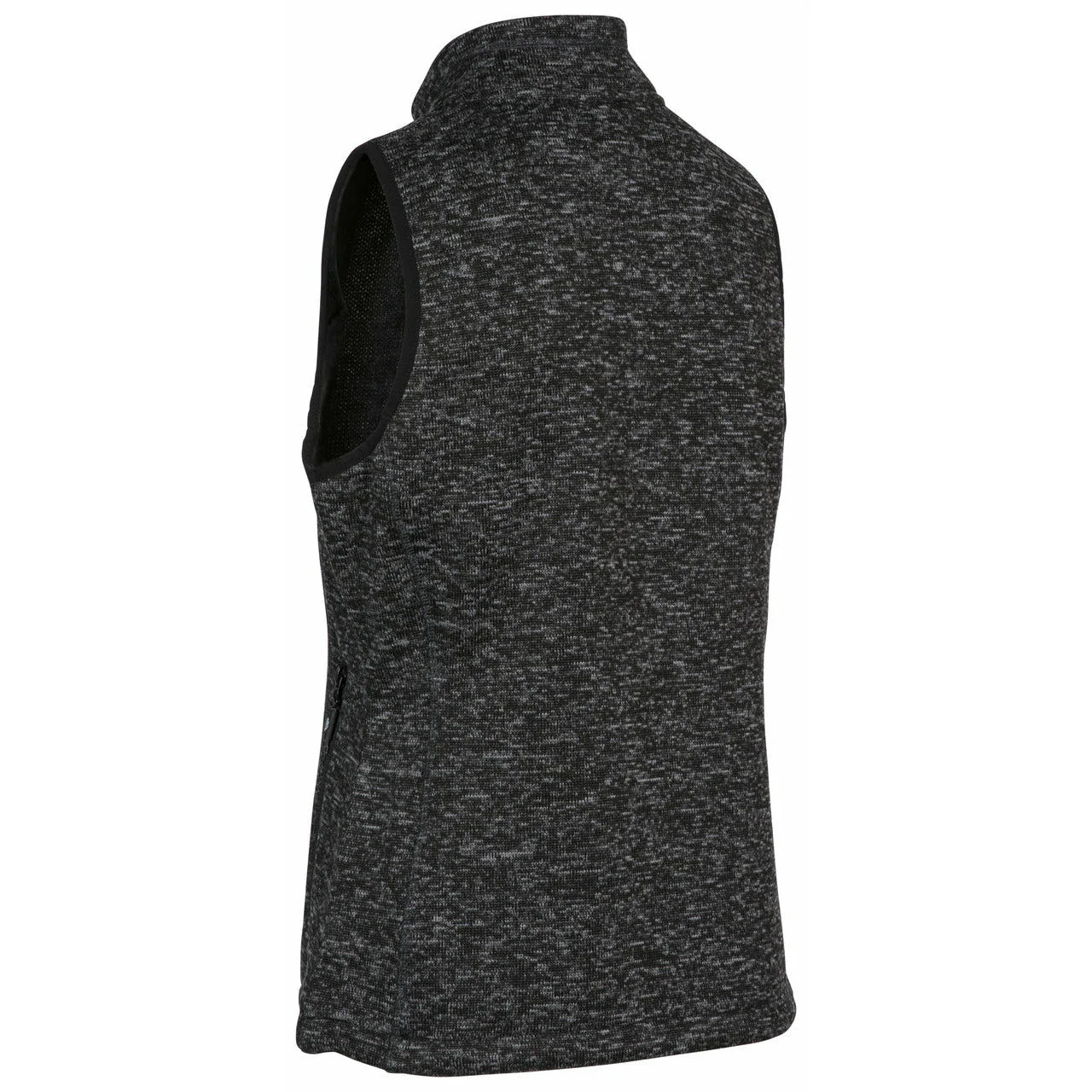 Mildred Women's Casual Fleece Gilet in Black Marl - Image 7