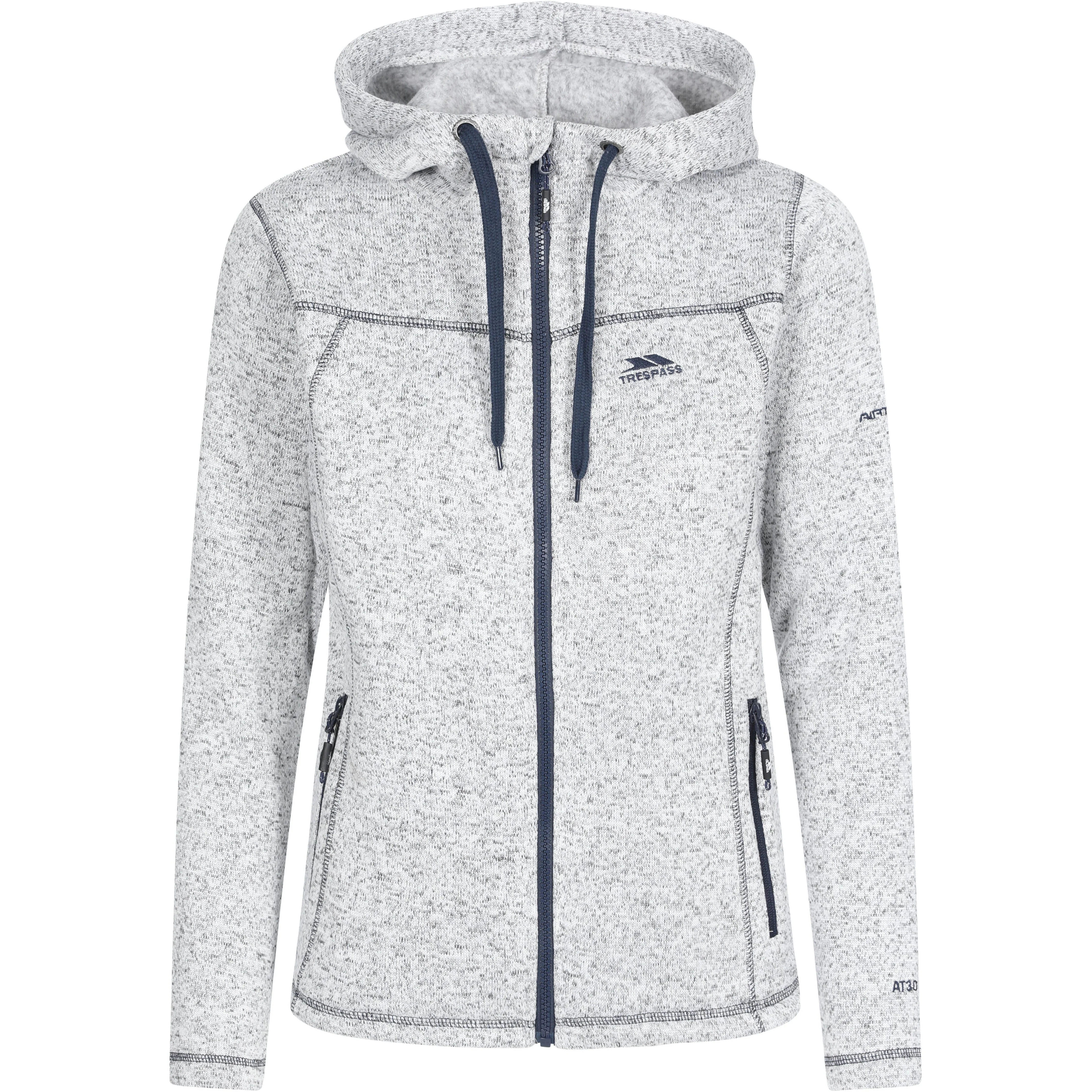 Odelia Womens Full Zip Fleece Hoodie - Ghost Navy Marl - Image 3