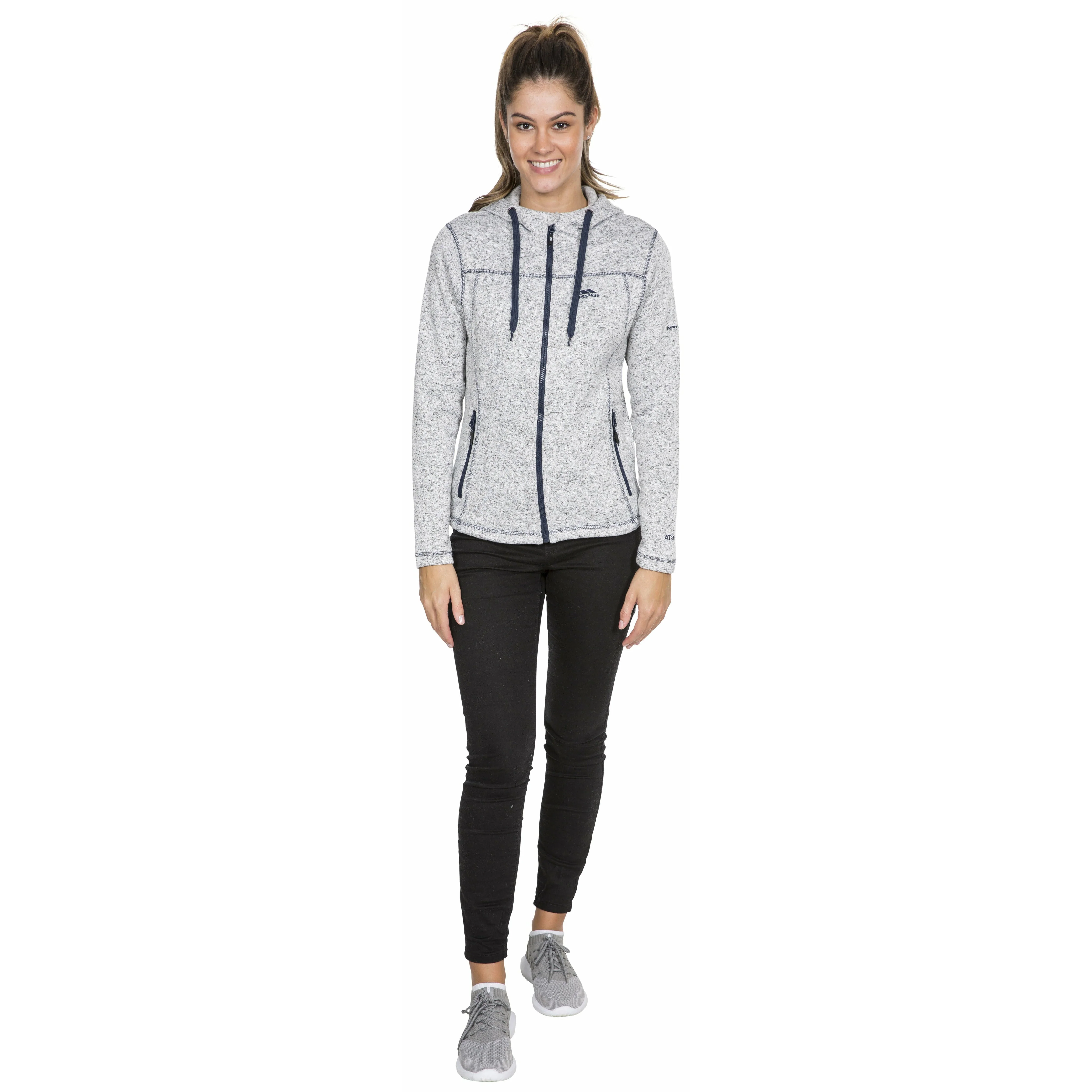 Odelia Womens Full Zip Fleece Hoodie - Ghost Navy Marl - Image 4