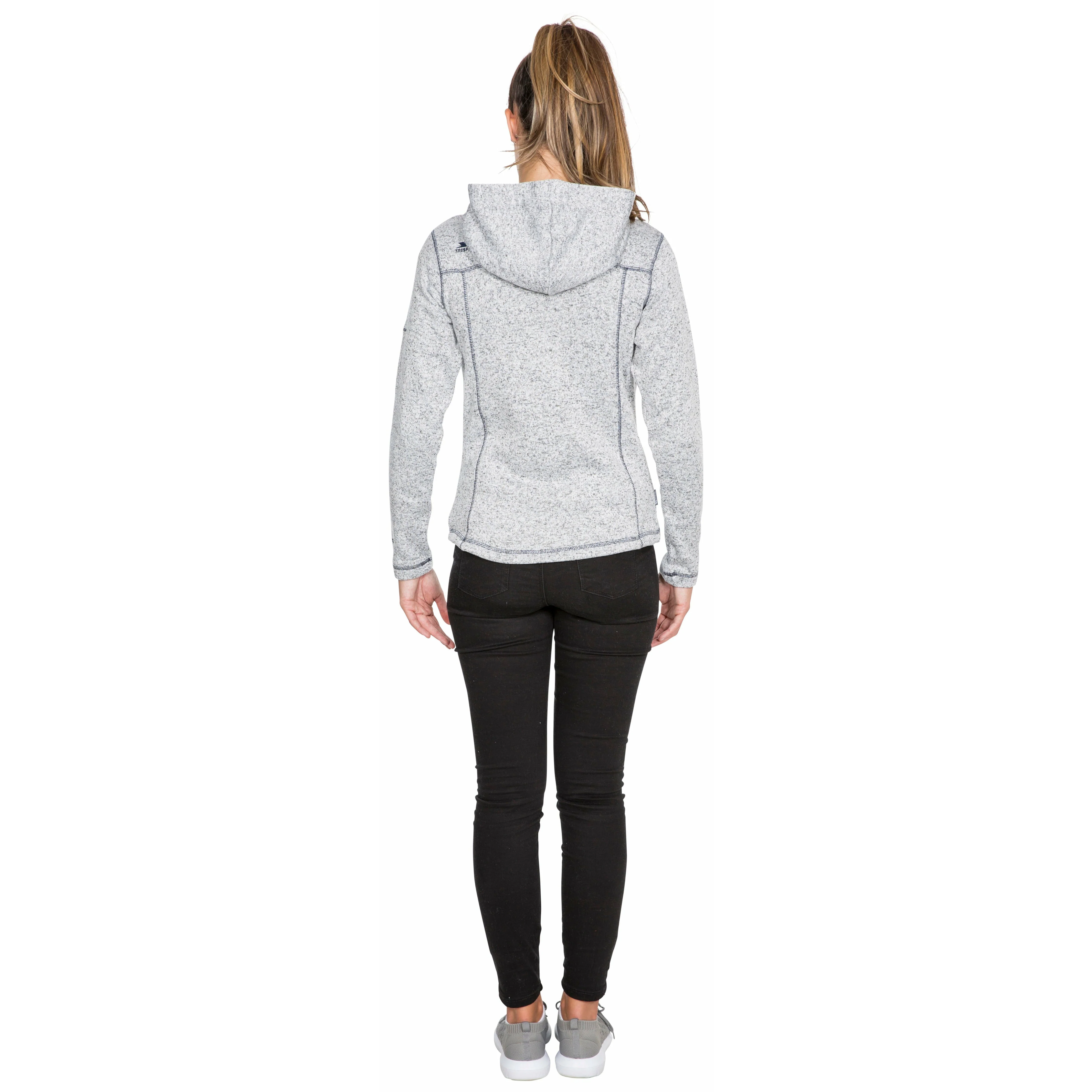 Odelia Womens Full Zip Fleece Hoodie - Ghost Navy Marl - Image 5