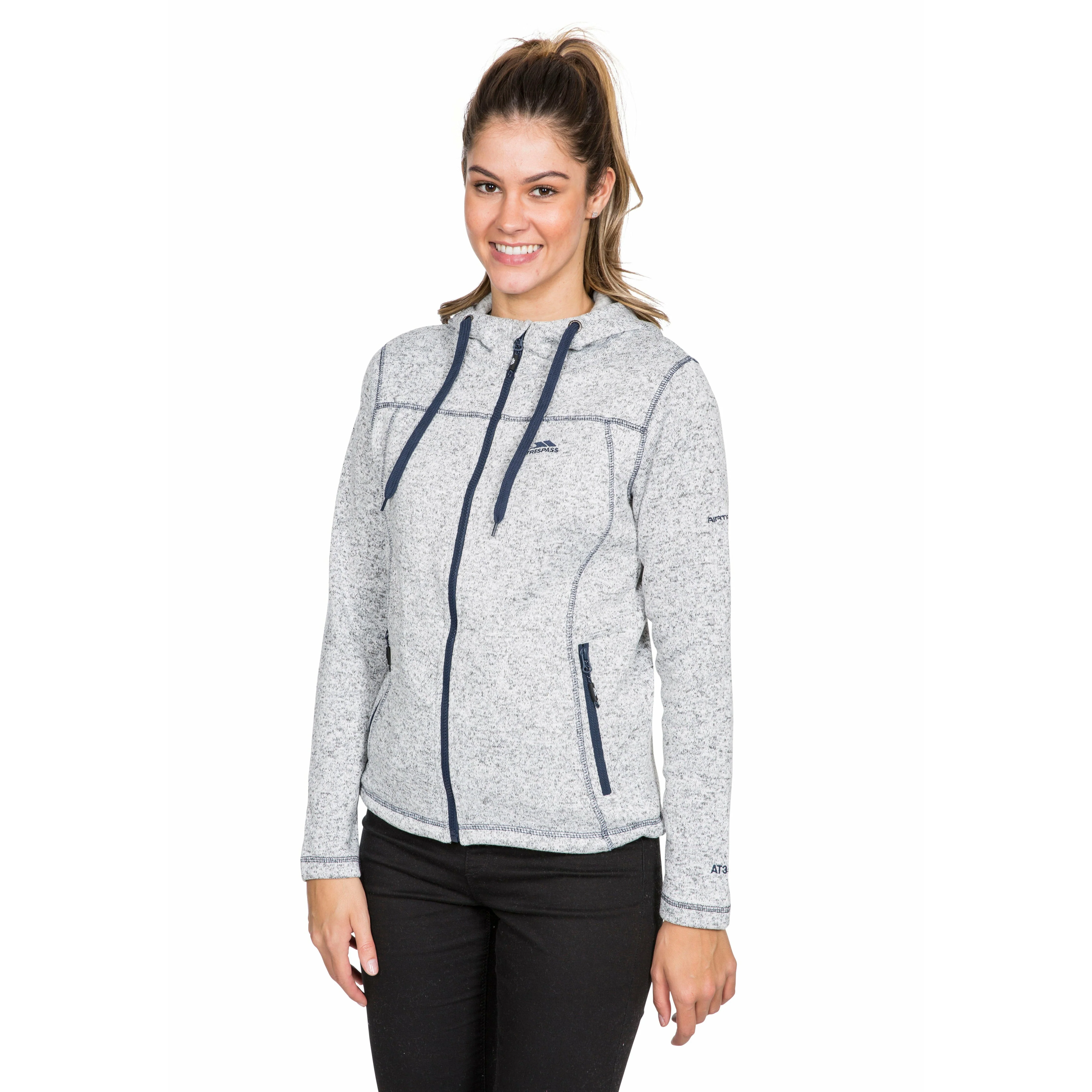 Odelia Womens Full Zip Fleece Hoodie - Ghost Navy Marl - Image 6