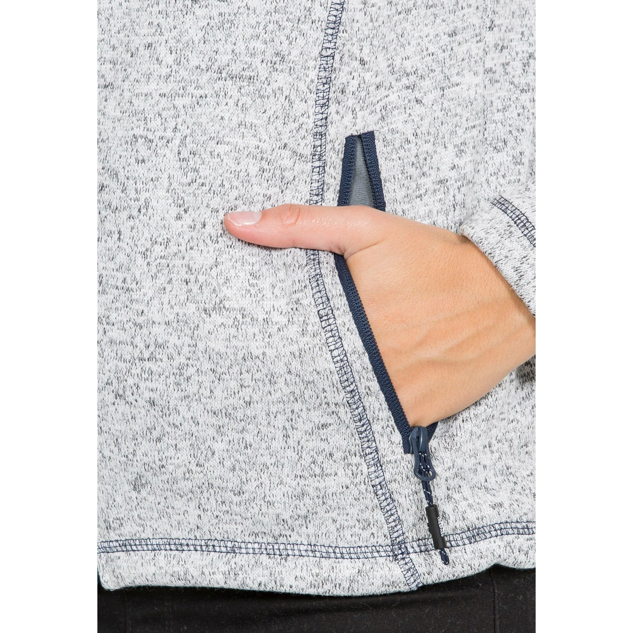 Odelia Womens Full Zip Fleece Hoodie - Ghost Navy Marl - Image 7