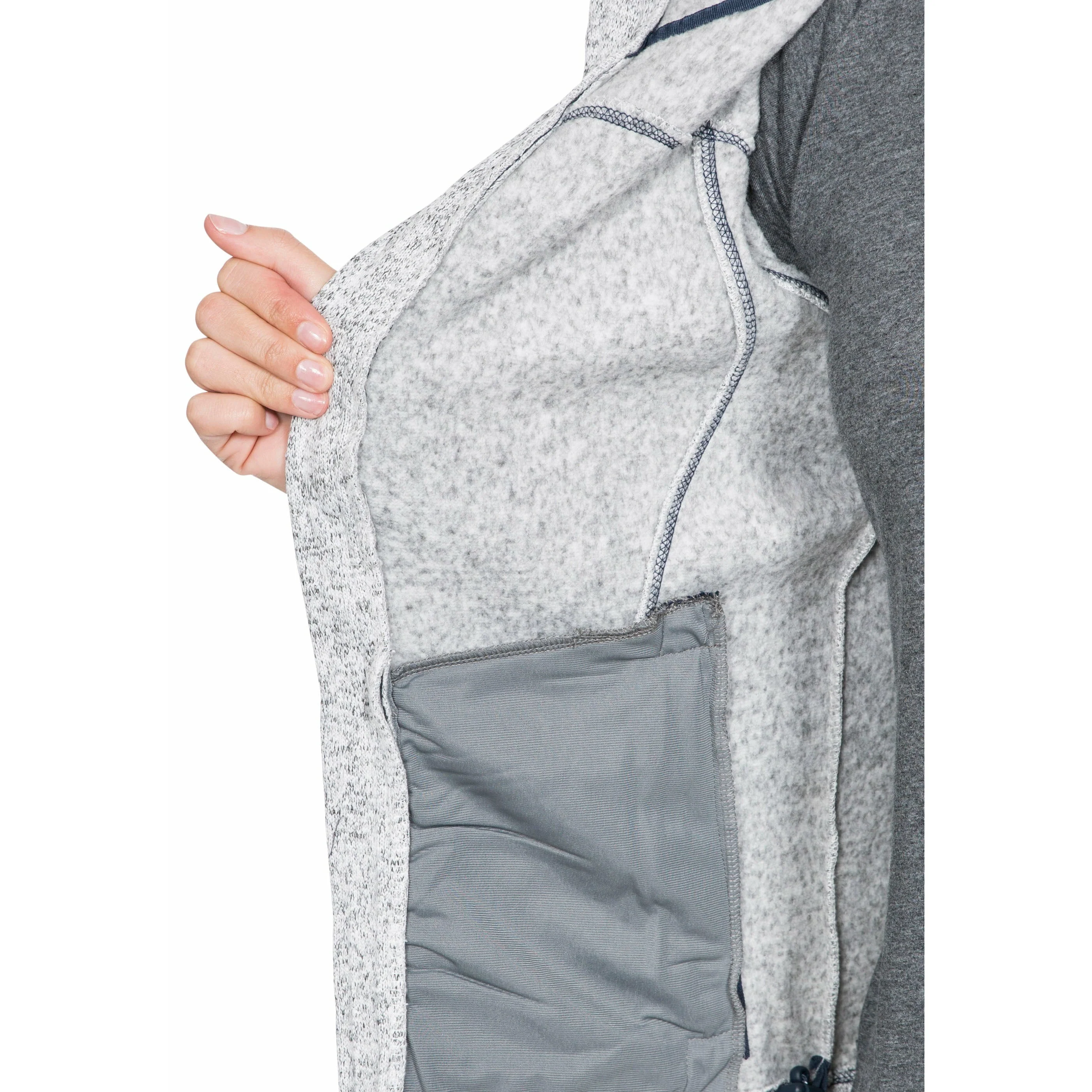 Odelia Womens Full Zip Fleece Hoodie - Ghost Navy Marl - Image 8