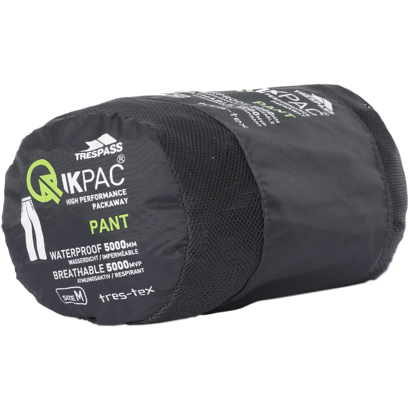 Qikpac Adults Unisex Pack Away Waterproof Trousers in Black - Image 3