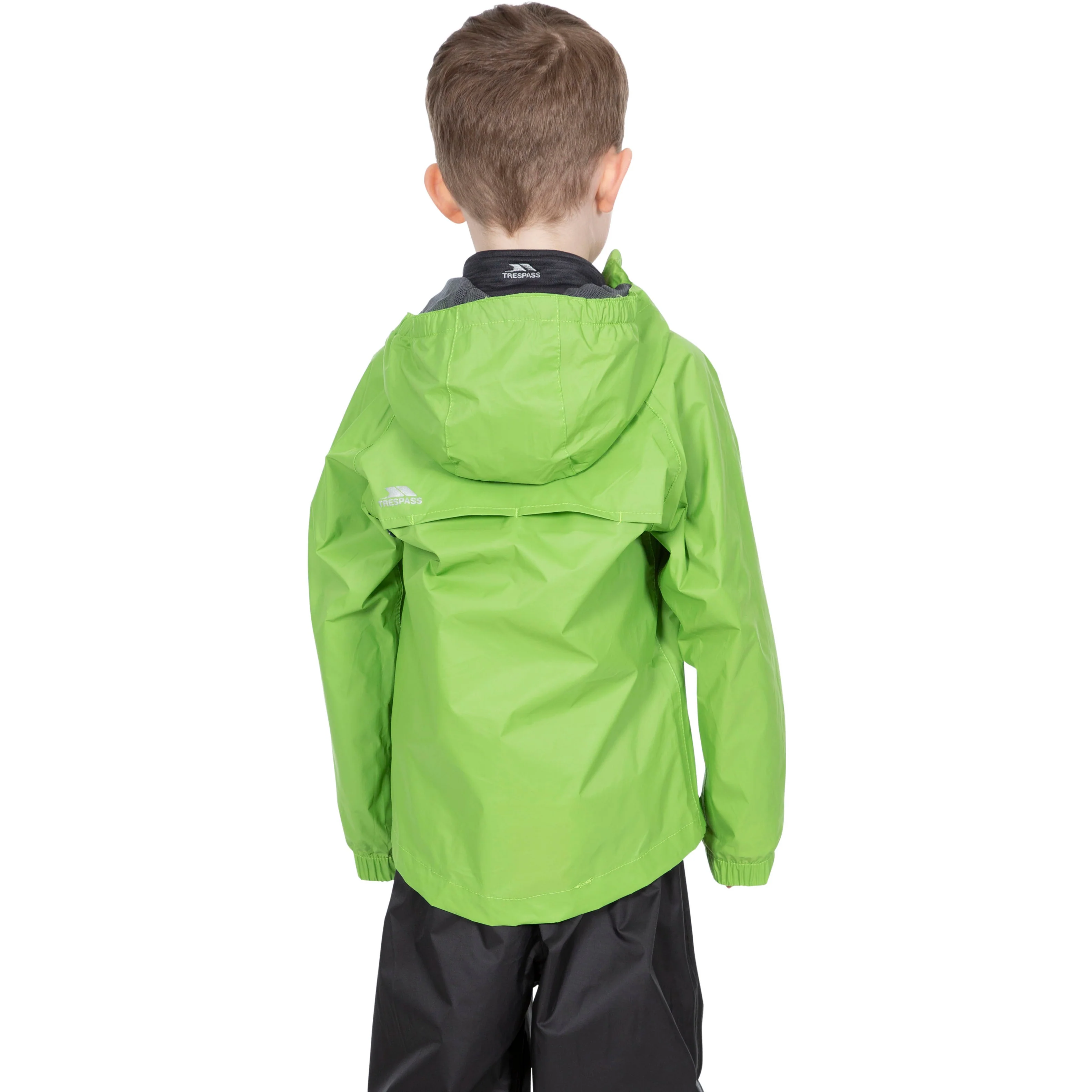 Qikpac Kids Packaway Unpadded Waterproof Jacket in Leaf Green - Image 4
