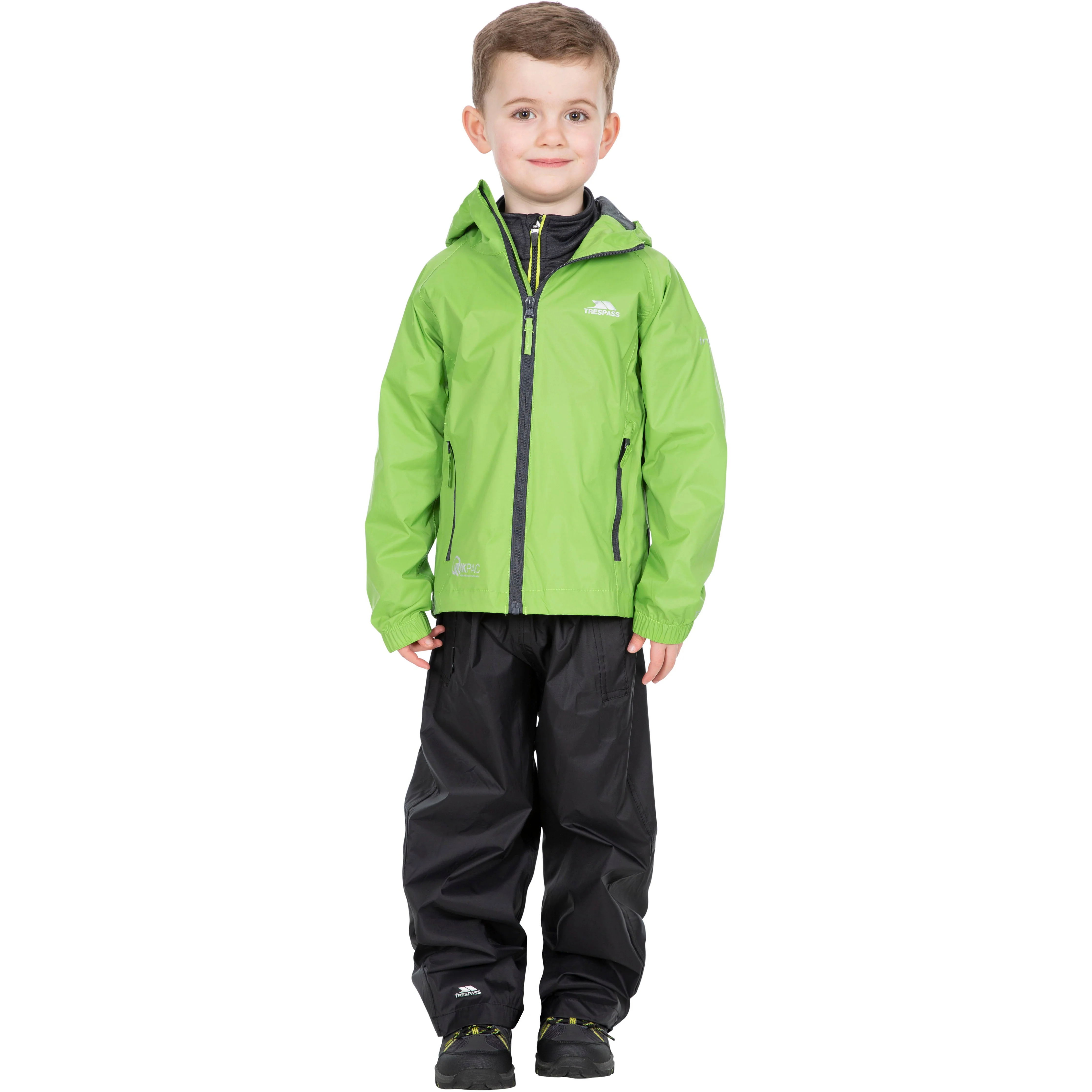 Qikpac Kids Packaway Unpadded Waterproof Jacket in Leaf Green - Image 6