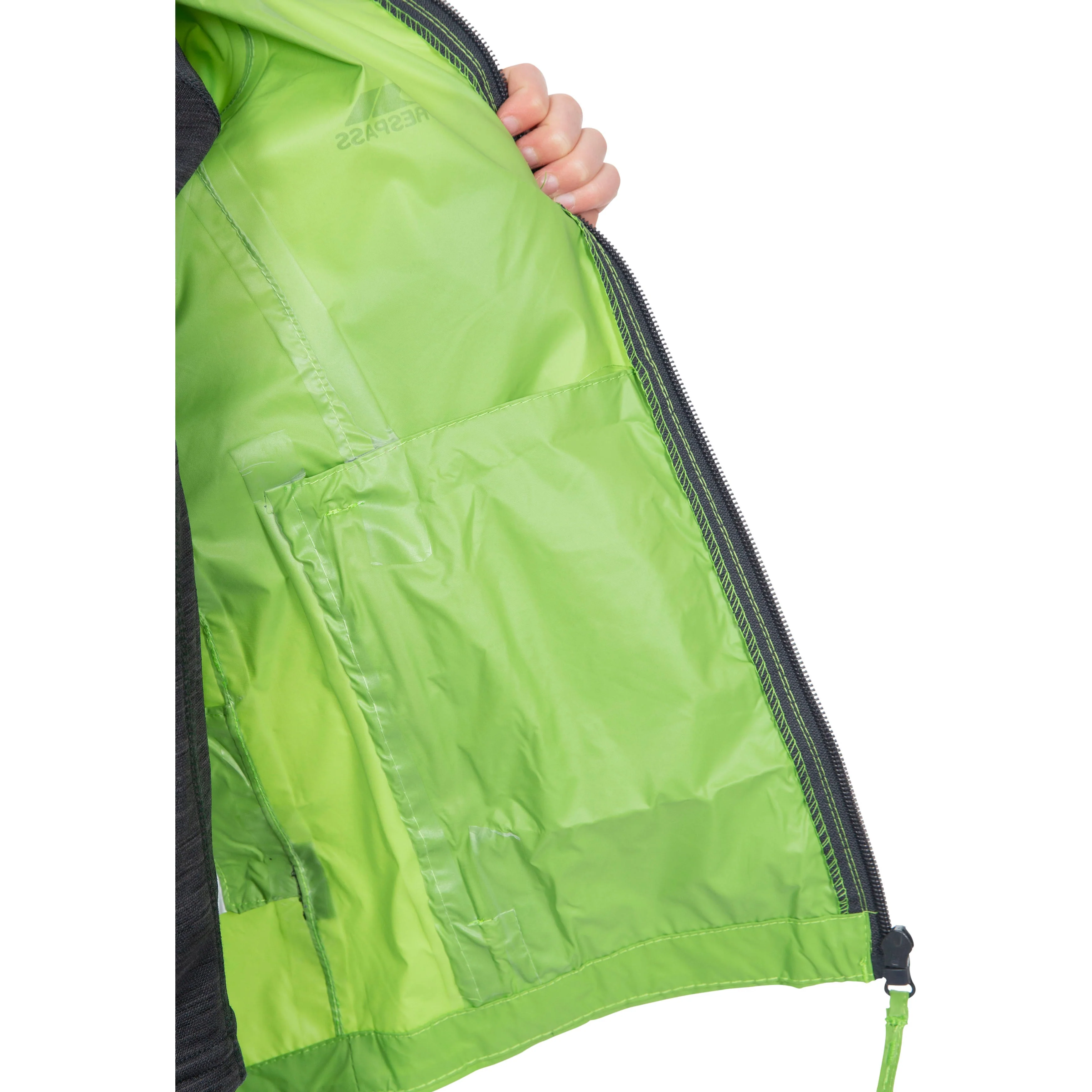 Qikpac Kids Packaway Unpadded Waterproof Jacket in Leaf Green - Image 7