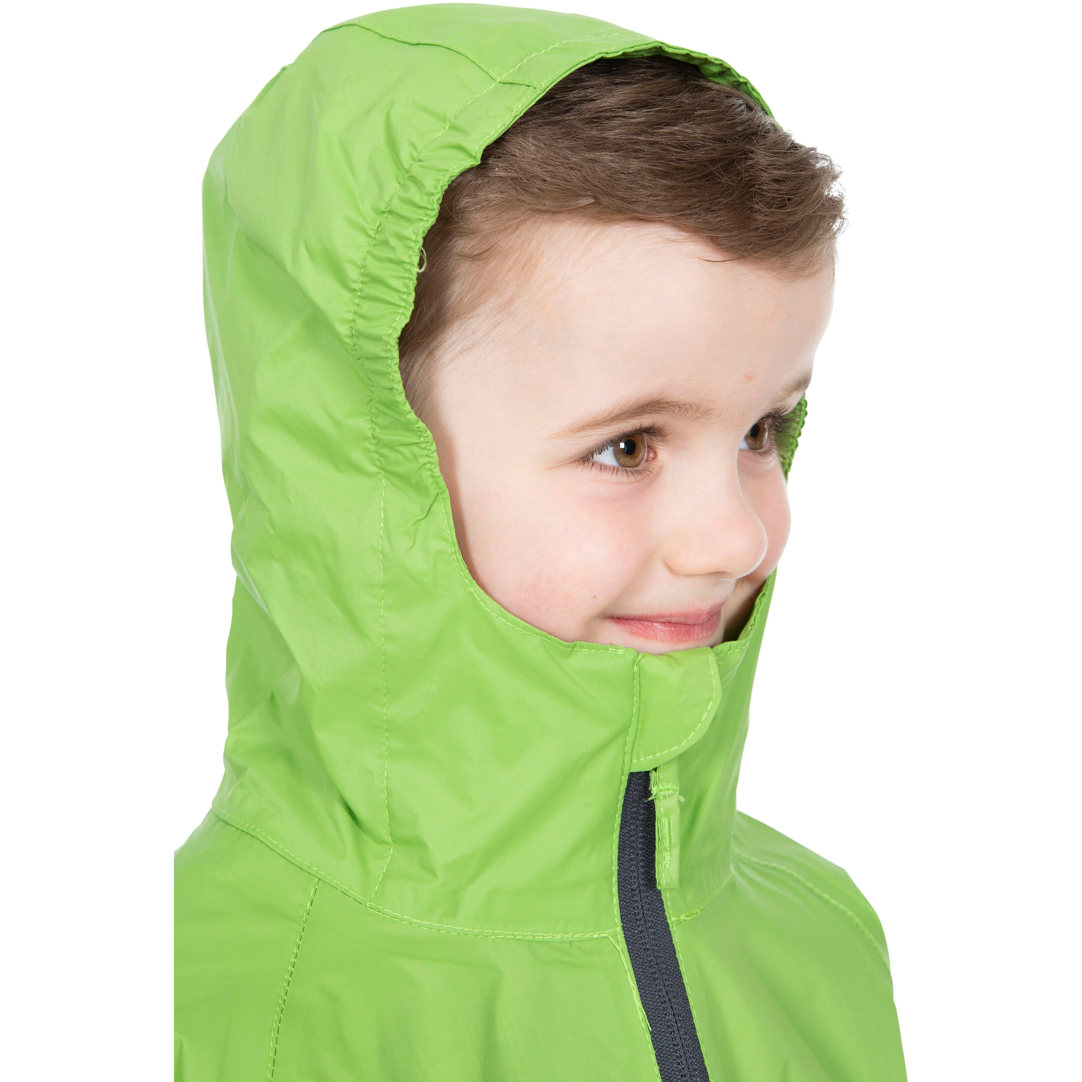 Qikpac Kids Packaway Unpadded Waterproof Jacket in Leaf Green - Image 8