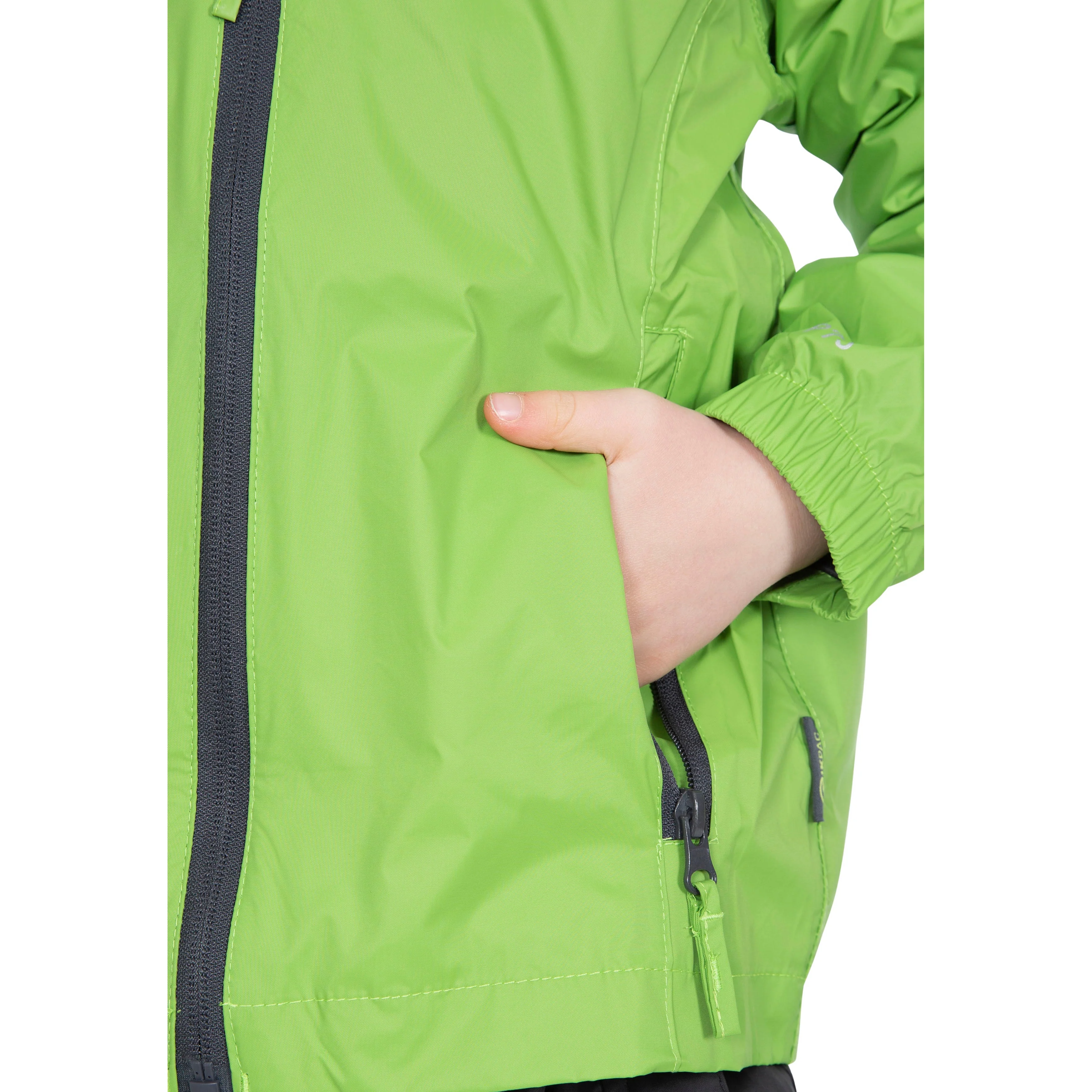 Qikpac Kids Packaway Unpadded Waterproof Jacket in Leaf Green - Image 9