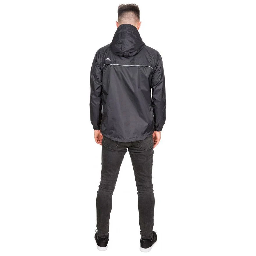 Qikpac X Adults Unisex Waterproof Packaway Jacket in Black - Image 4