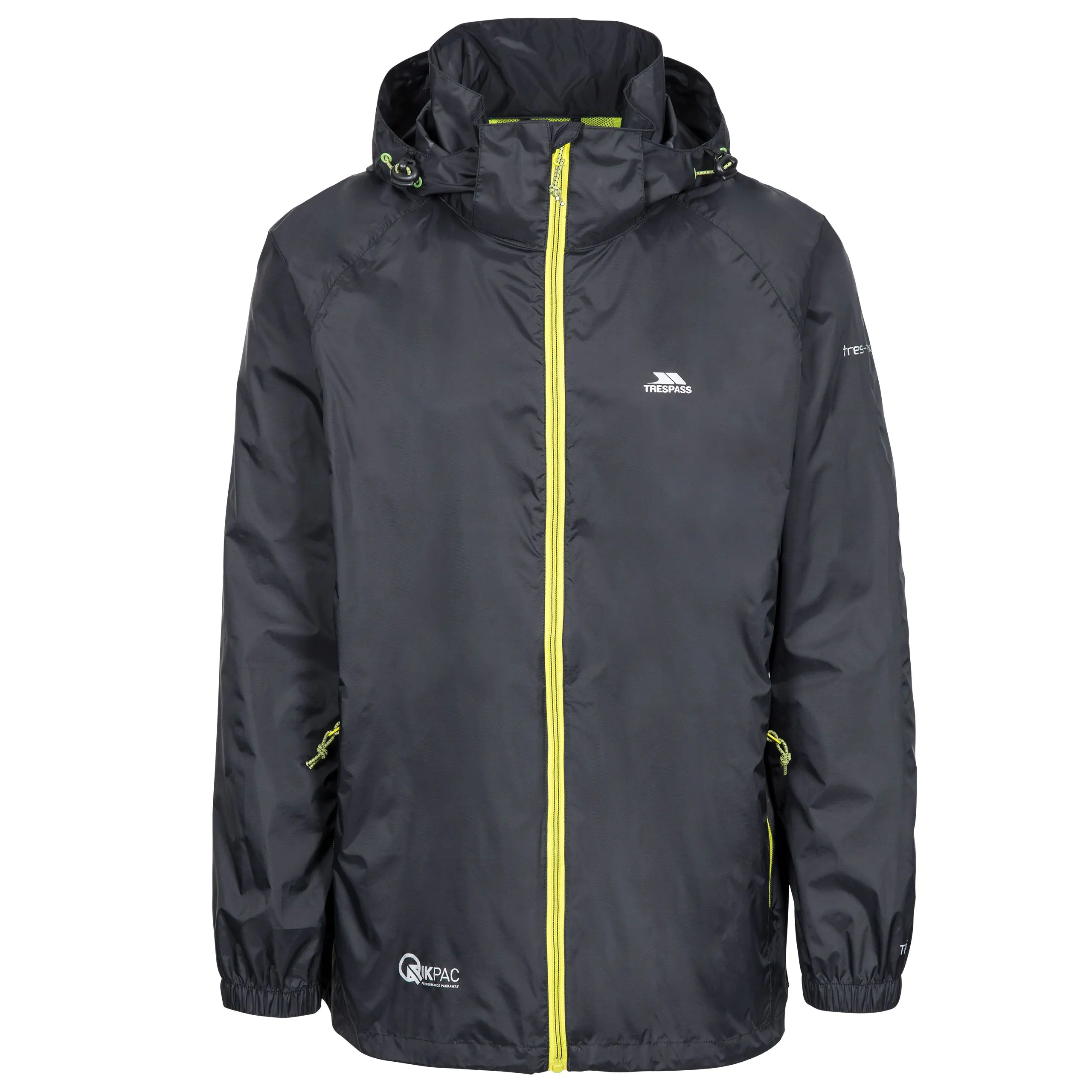 Qikpac X Adults Unisex Waterproof Packaway Jacket in Black - Image 5