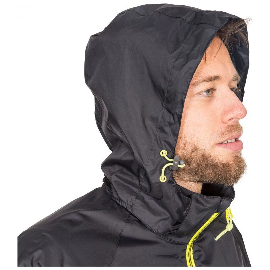 Qikpac X Adults Unisex Waterproof Packaway Jacket in Black - Image 9