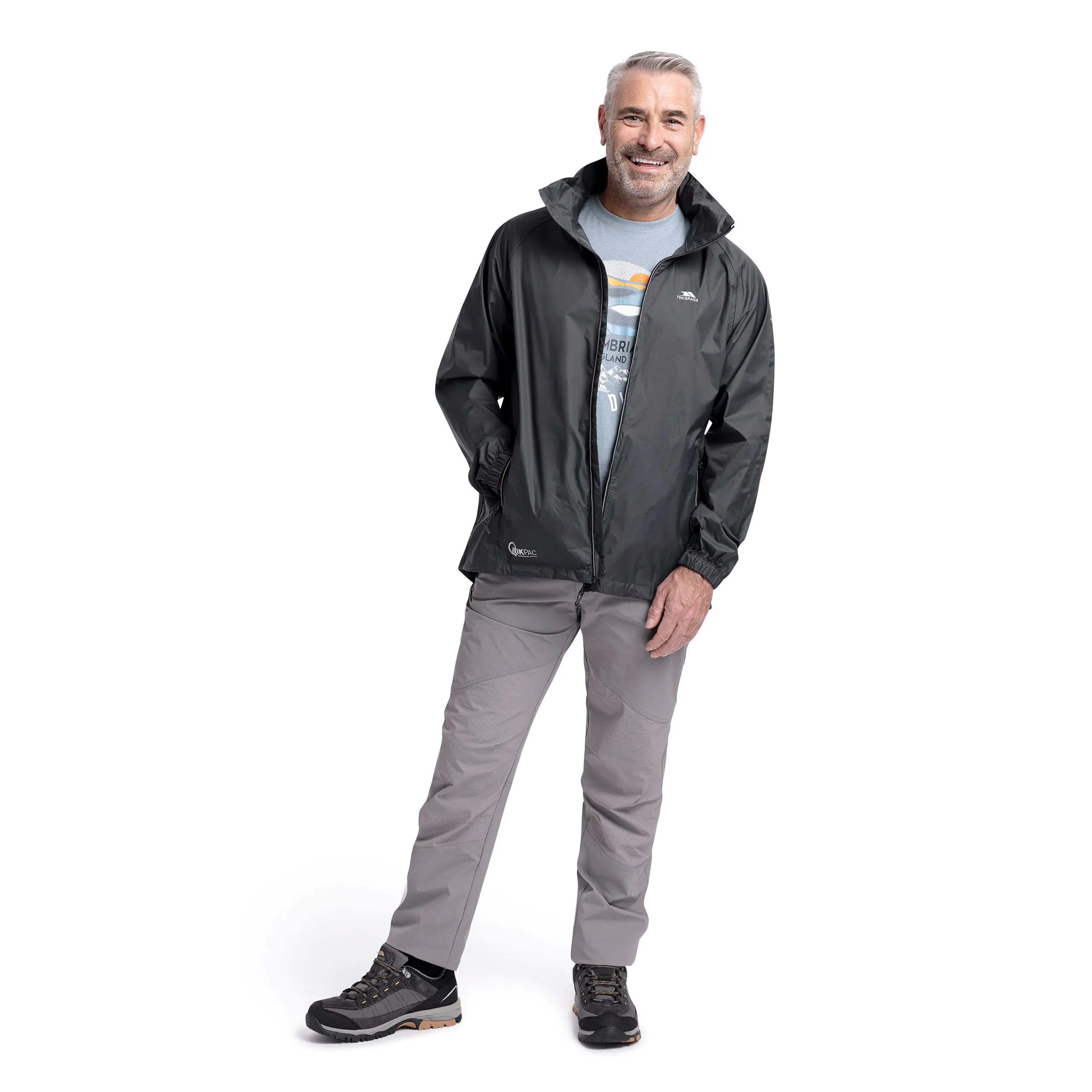 Qikpac X Adults Unisex Waterproof Packaway Jacket in Flint - Image 5