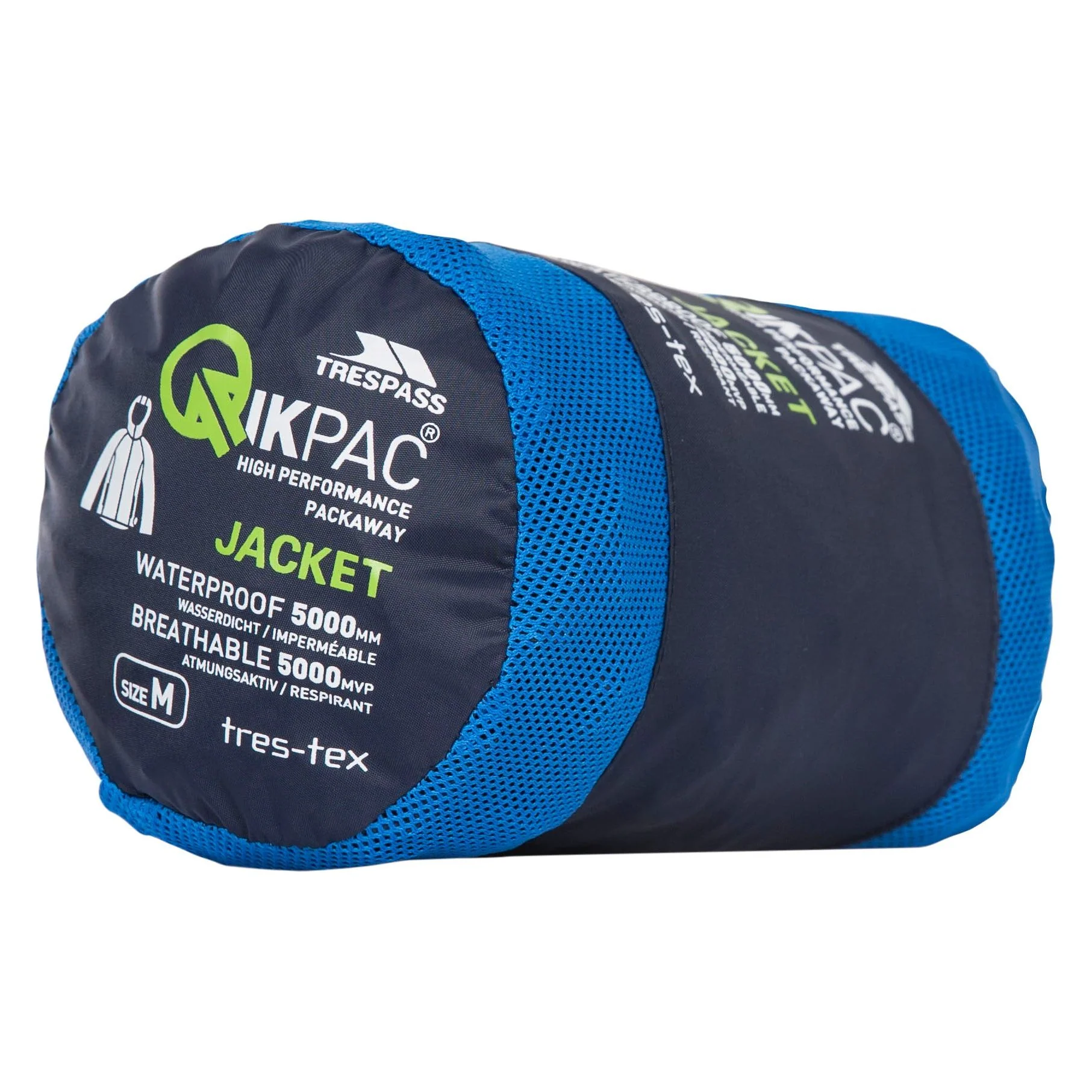 Qikpac X Adults Unisex Waterproof Packaway Jacket in Navy - Image 5
