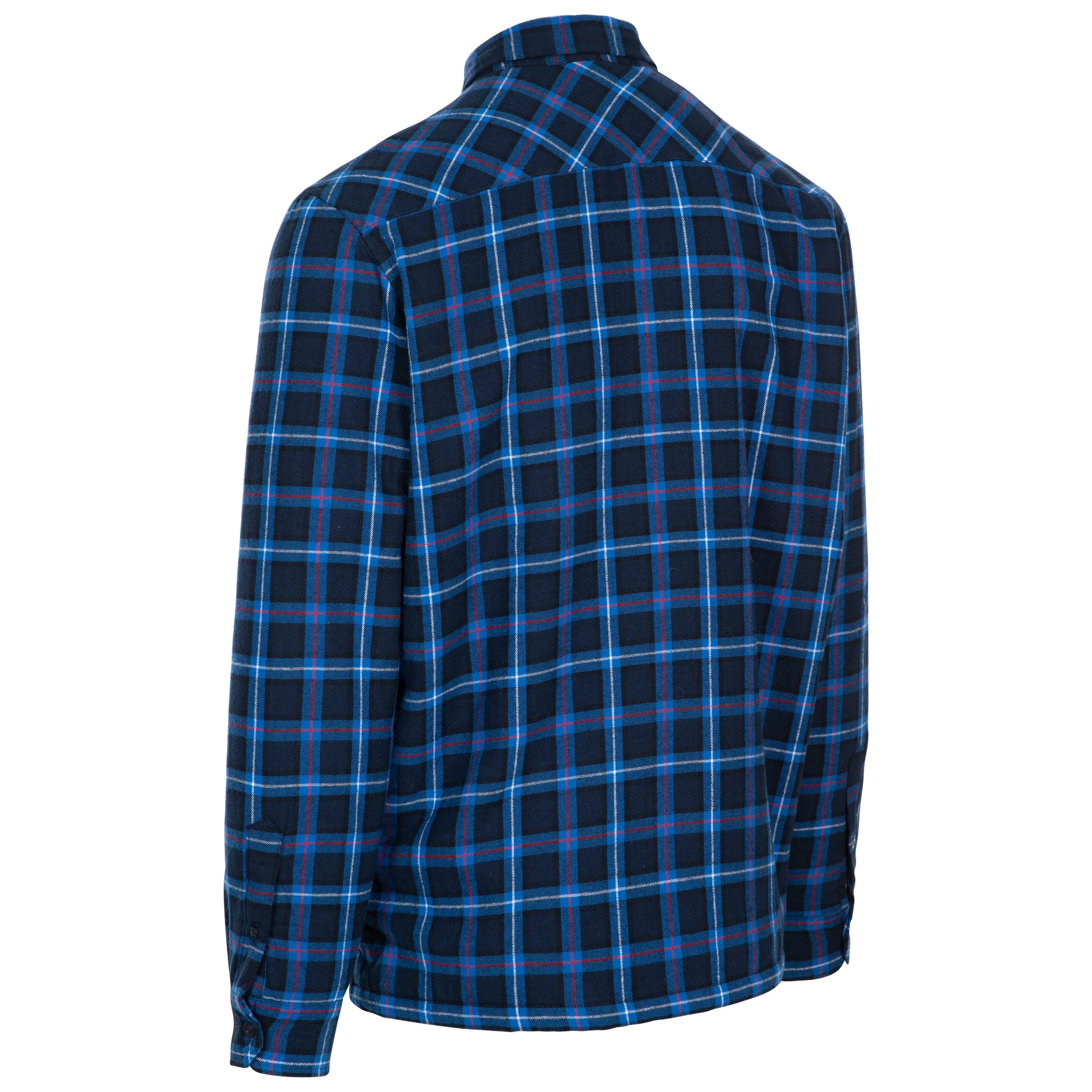 Rapeseed Men's Check Shirt with Sherpa Lining in Dark Blue Check - Image 5